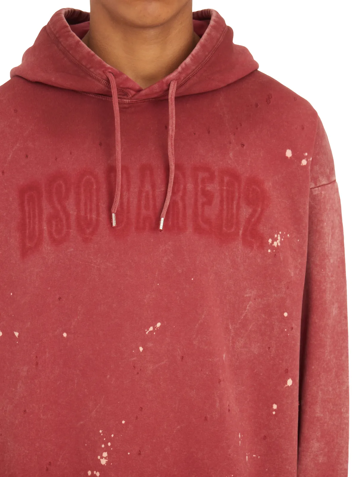 DSQUARED  FELPA CON CAPPUCCIO IN COTONE 