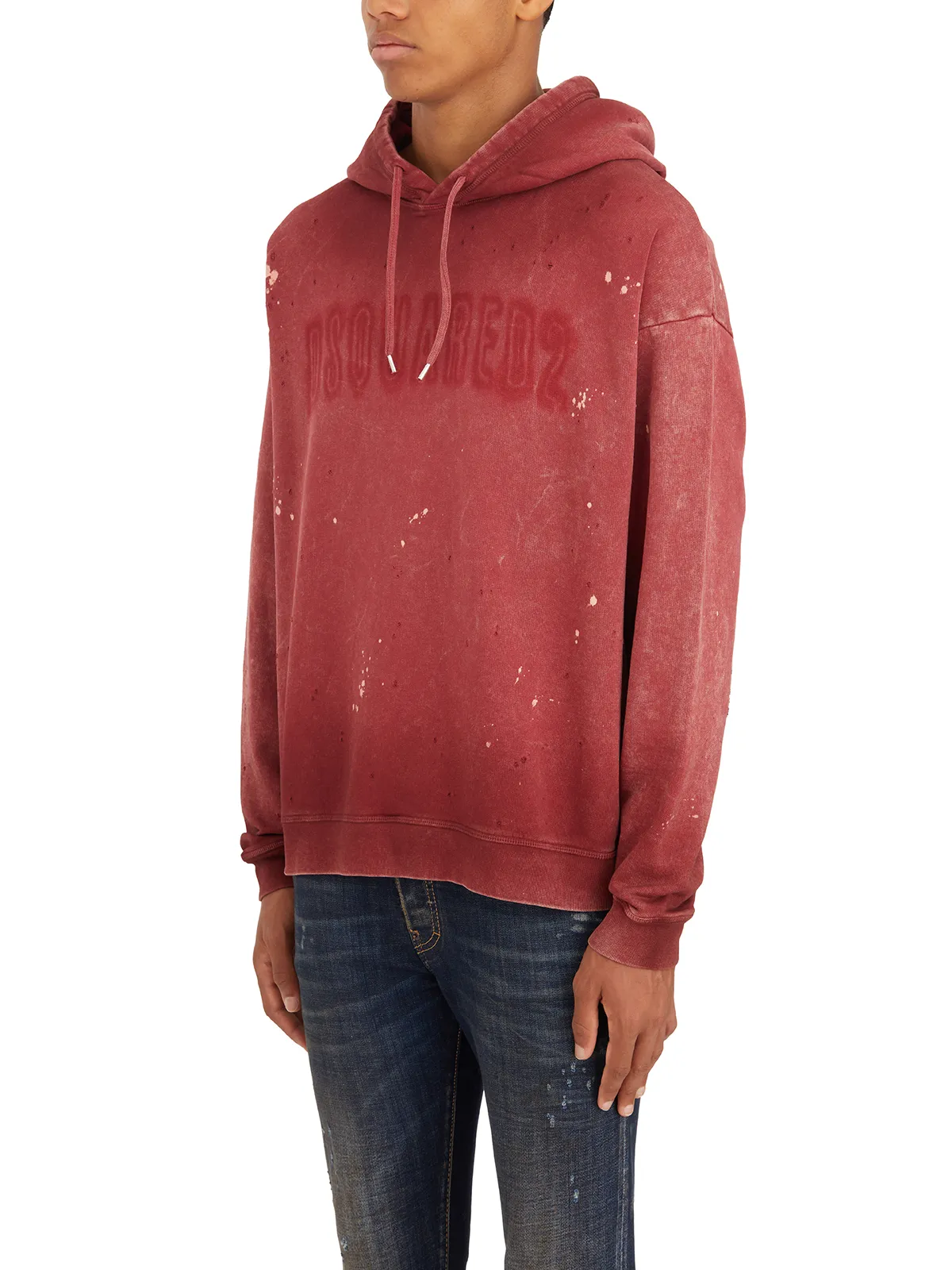 DSQUARED  FELPA CON CAPPUCCIO IN COTONE 
