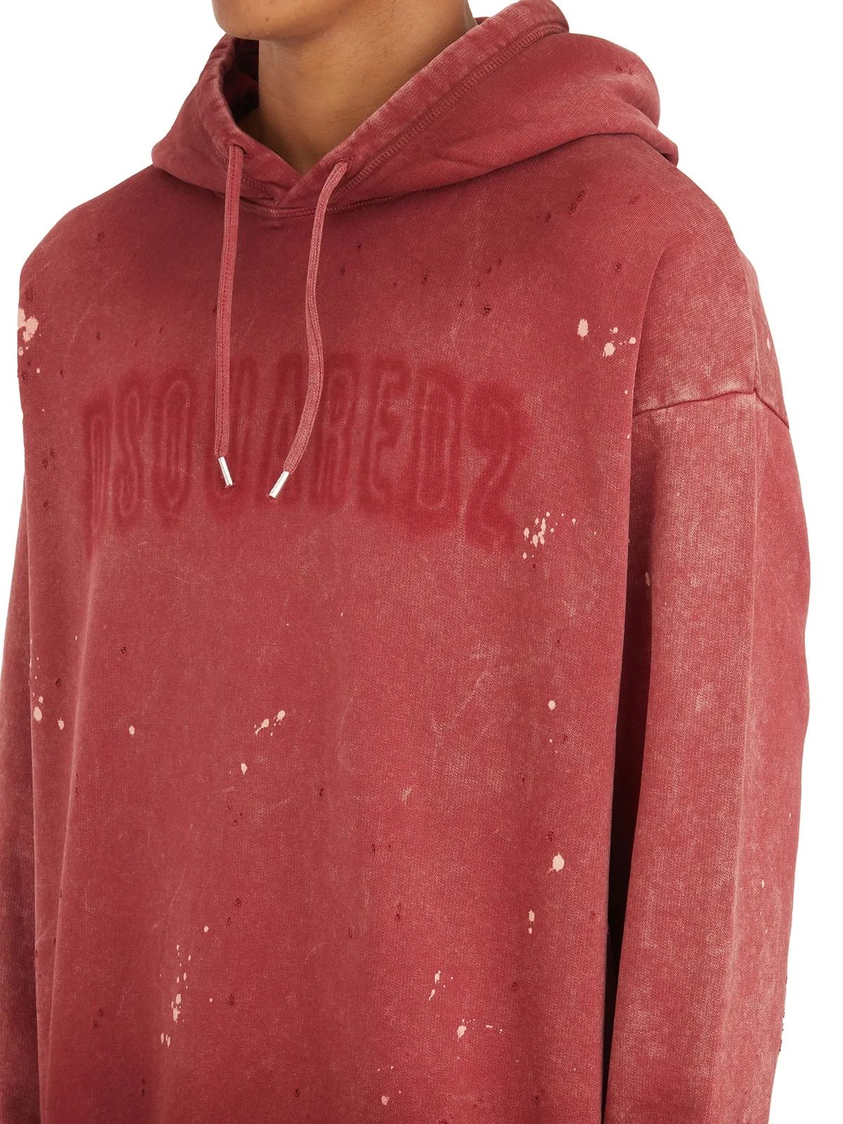 DSQUARED  FELPA CON CAPPUCCIO IN COTONE 