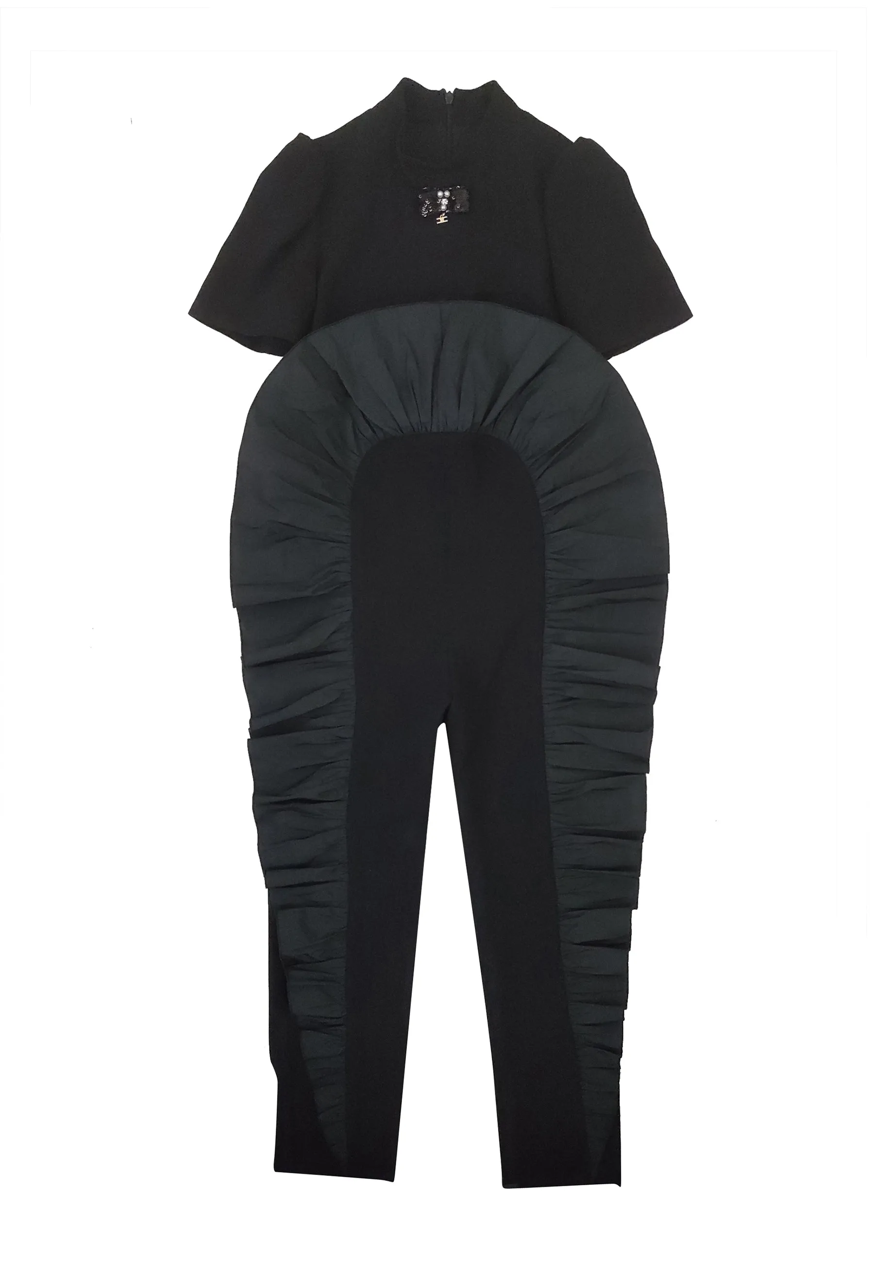 Elisabetta Franchi La Mia Bambina tuta nera bambina in crepe