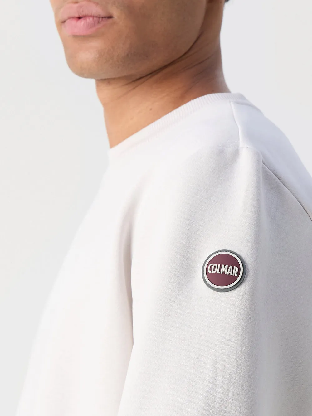 Felpa girocollo con logo sul braccio