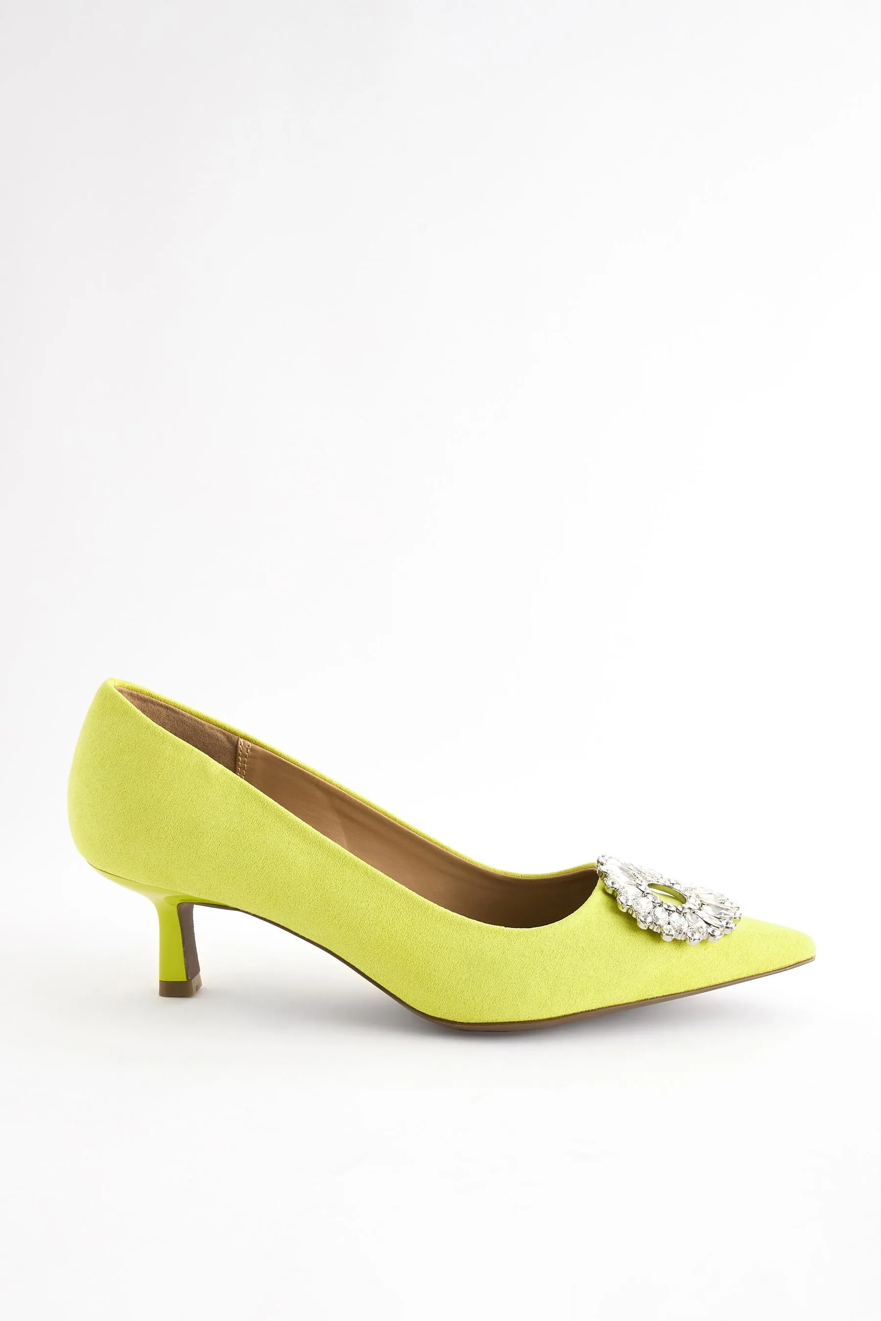 Forever Comfort - Scarpe con tacco a rocchetto e finiture con gioielli