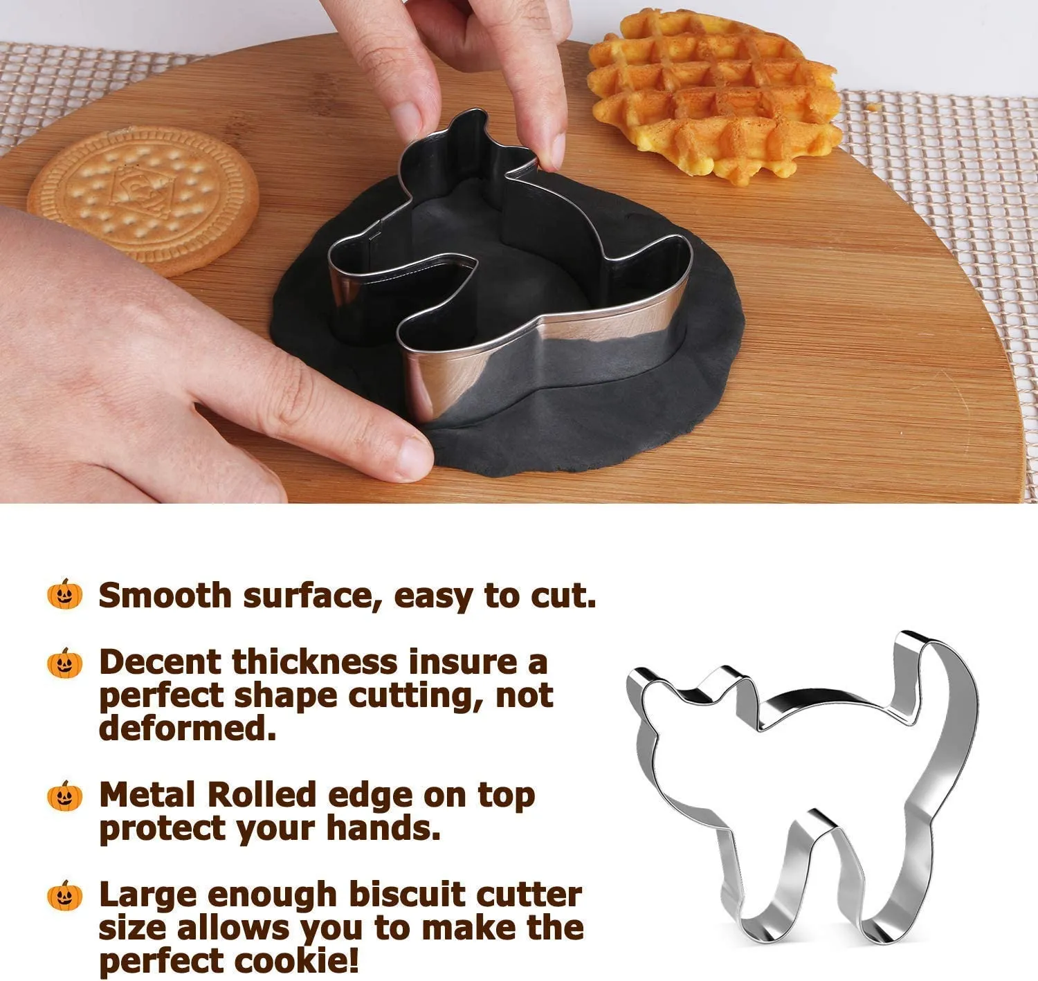 Formine Biscotti Halloween - Joyoldelf Set di 6 Stampi Biscotti Halloween, Acciaio Inox, per Biscotti Frutta Torta Festa Hallowe