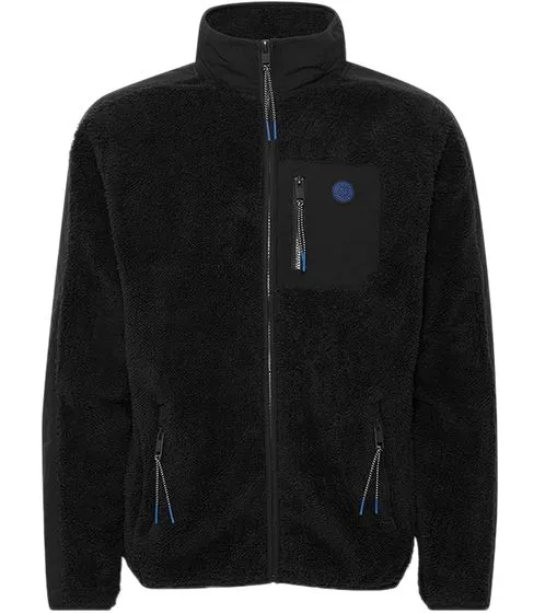 FQ1924 Felix giacca in pile da uomo con taschino sul petto e colletto alla coreana 21900465-ME nera o blu