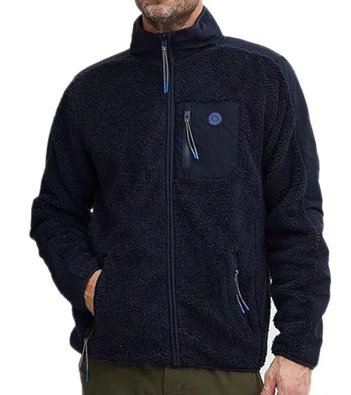 FQ1924 Felix giacca in pile da uomo con taschino sul petto e colletto alla coreana 21900465-ME nera o blu