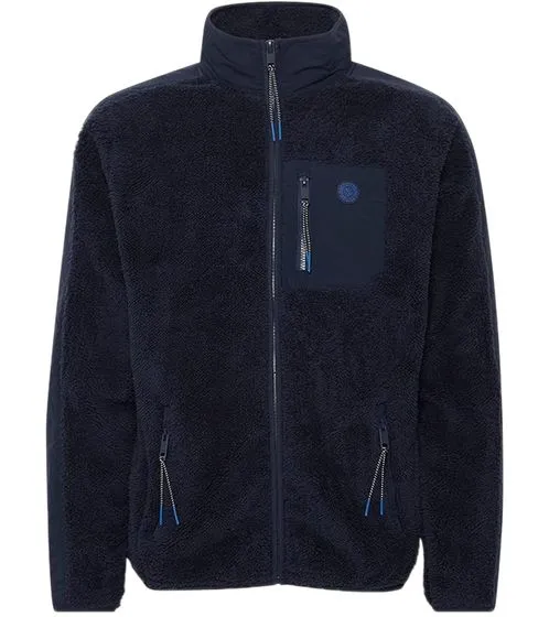 FQ1924 Felix giacca in pile da uomo con taschino sul petto e colletto alla coreana 21900465-ME nera o blu