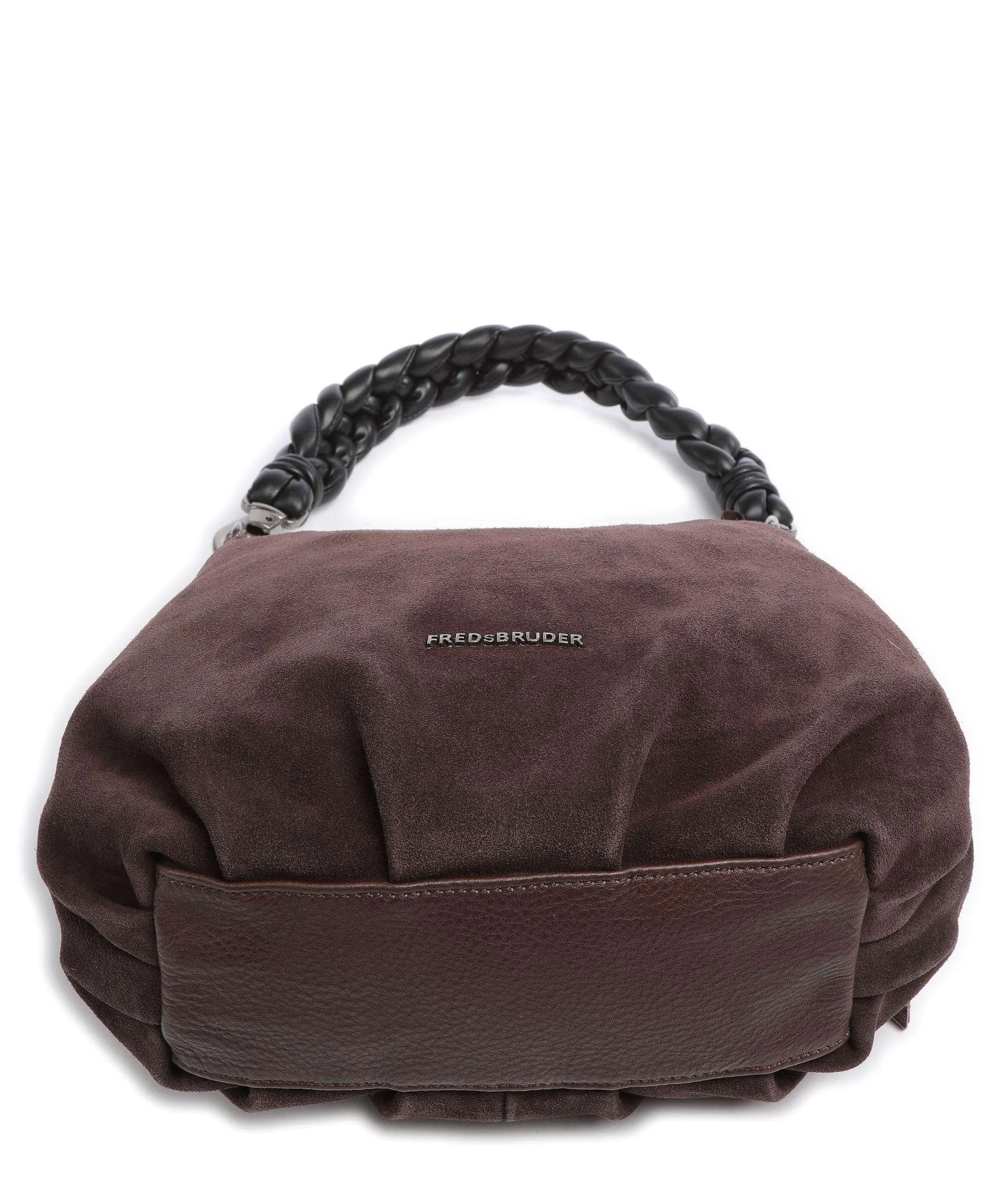  FredsBruder Jo Borsa a spalla pelle ruvida marrone scuro  