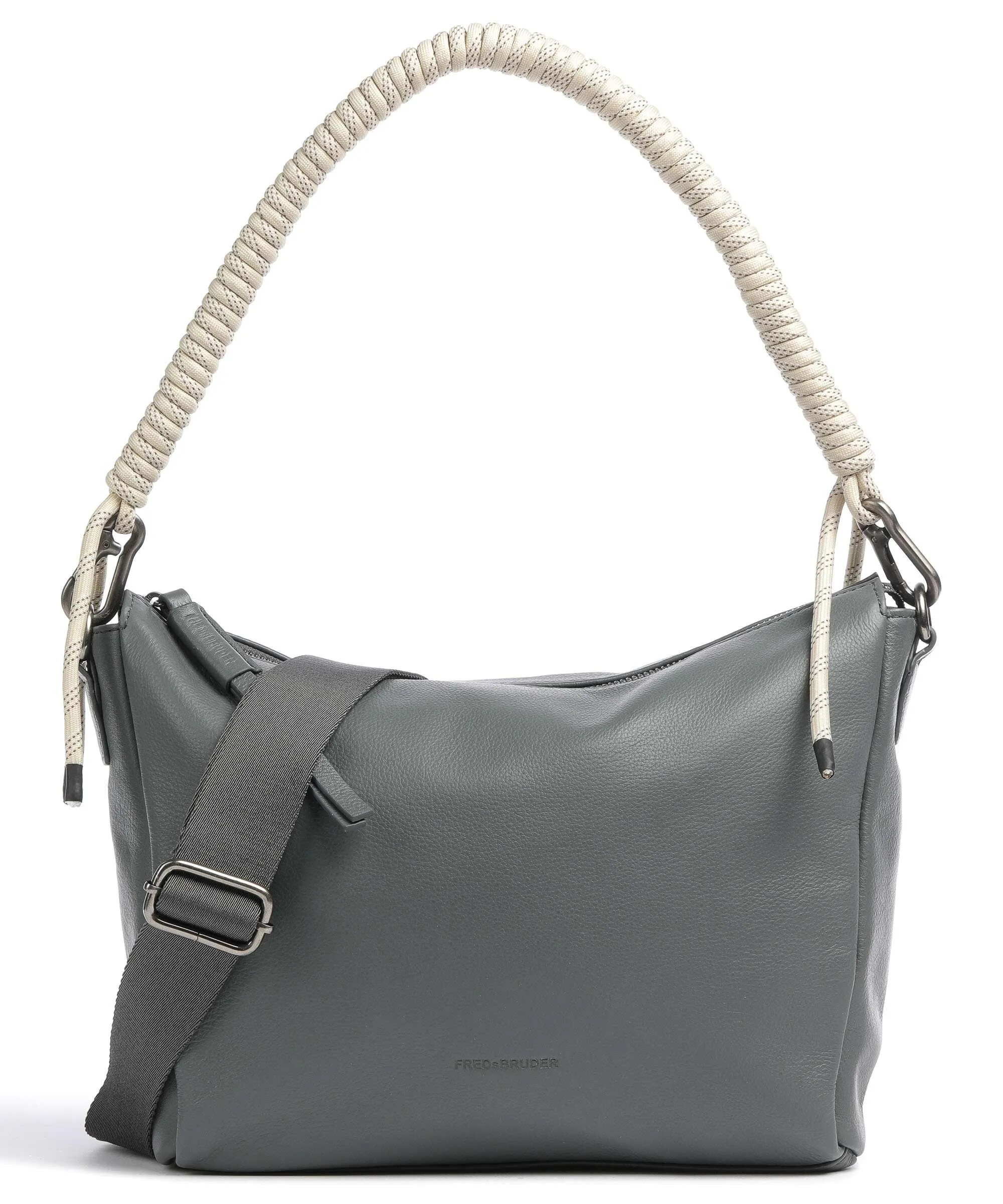  FredsBruder Nea Borsa hobo pelle di vacchetta grana grigio scuro  