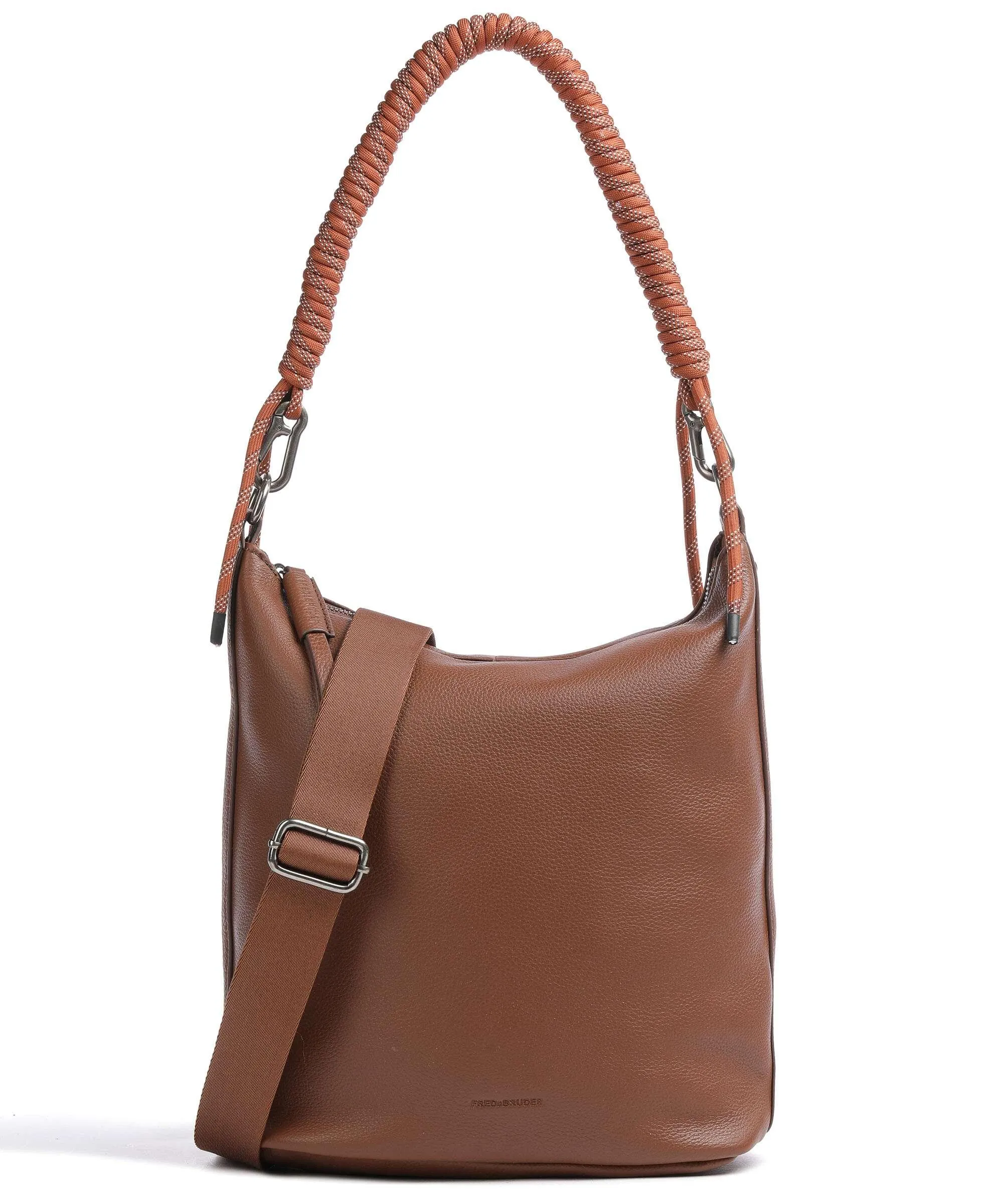  FredsBruder Nea Borsa hobo pelle granulata marrone  