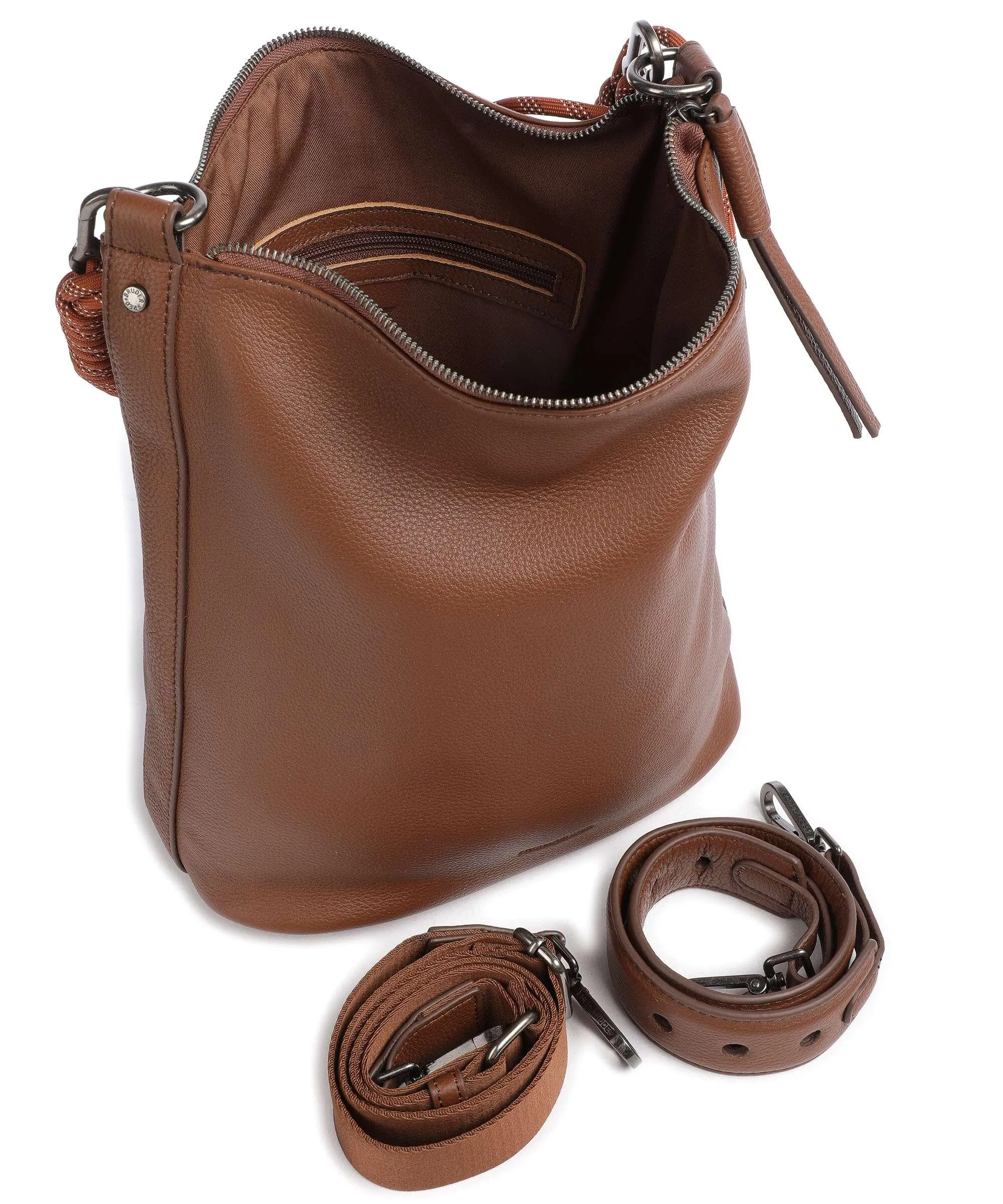 FredsBruder Nea Borsa hobo pelle granulata marrone  
