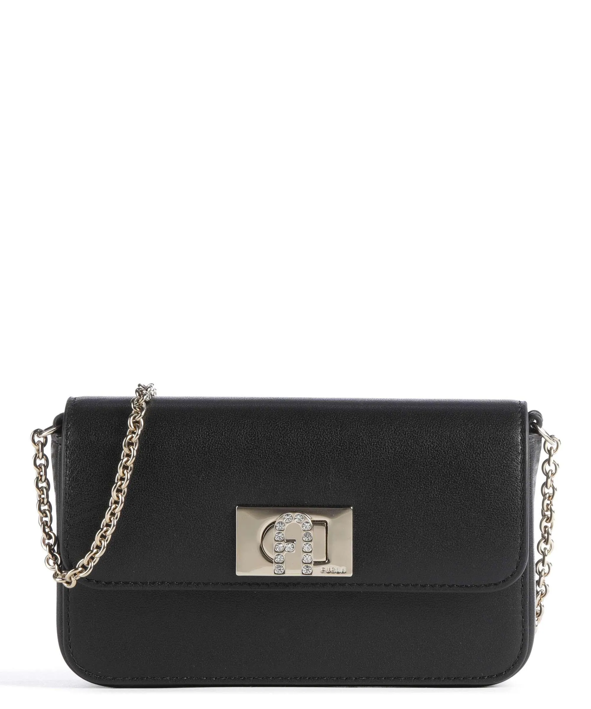  Furla 1927 Mini Borsa a tracolla pelle a grana fine nero  