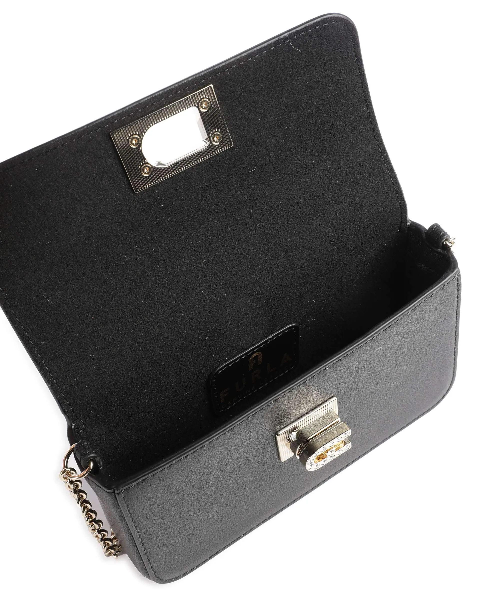  Furla 1927 Mini Borsa a tracolla pelle a grana fine nero  