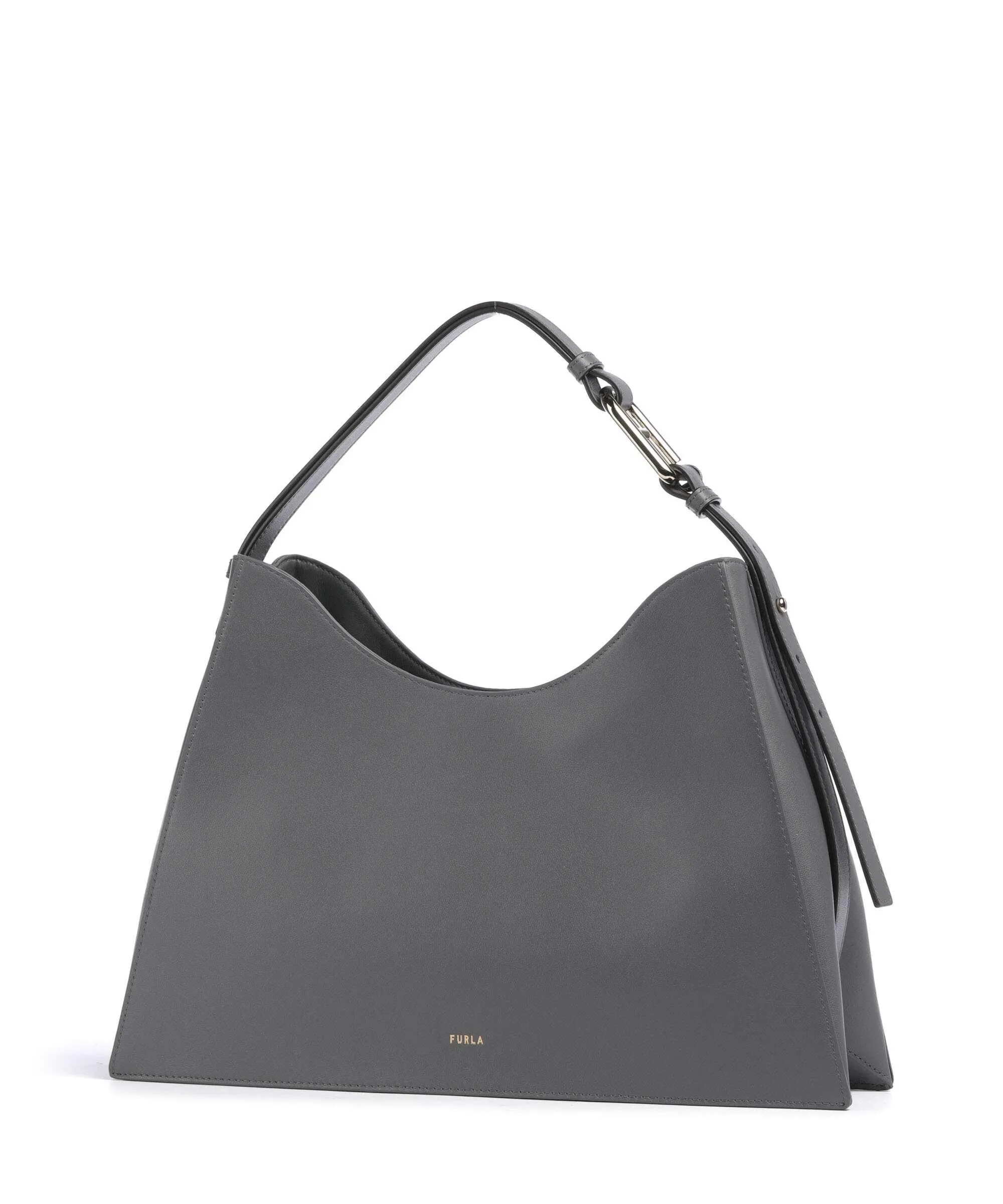  Furla Nuvola L Borsa hobo pelle a grana fine grigio scuro  