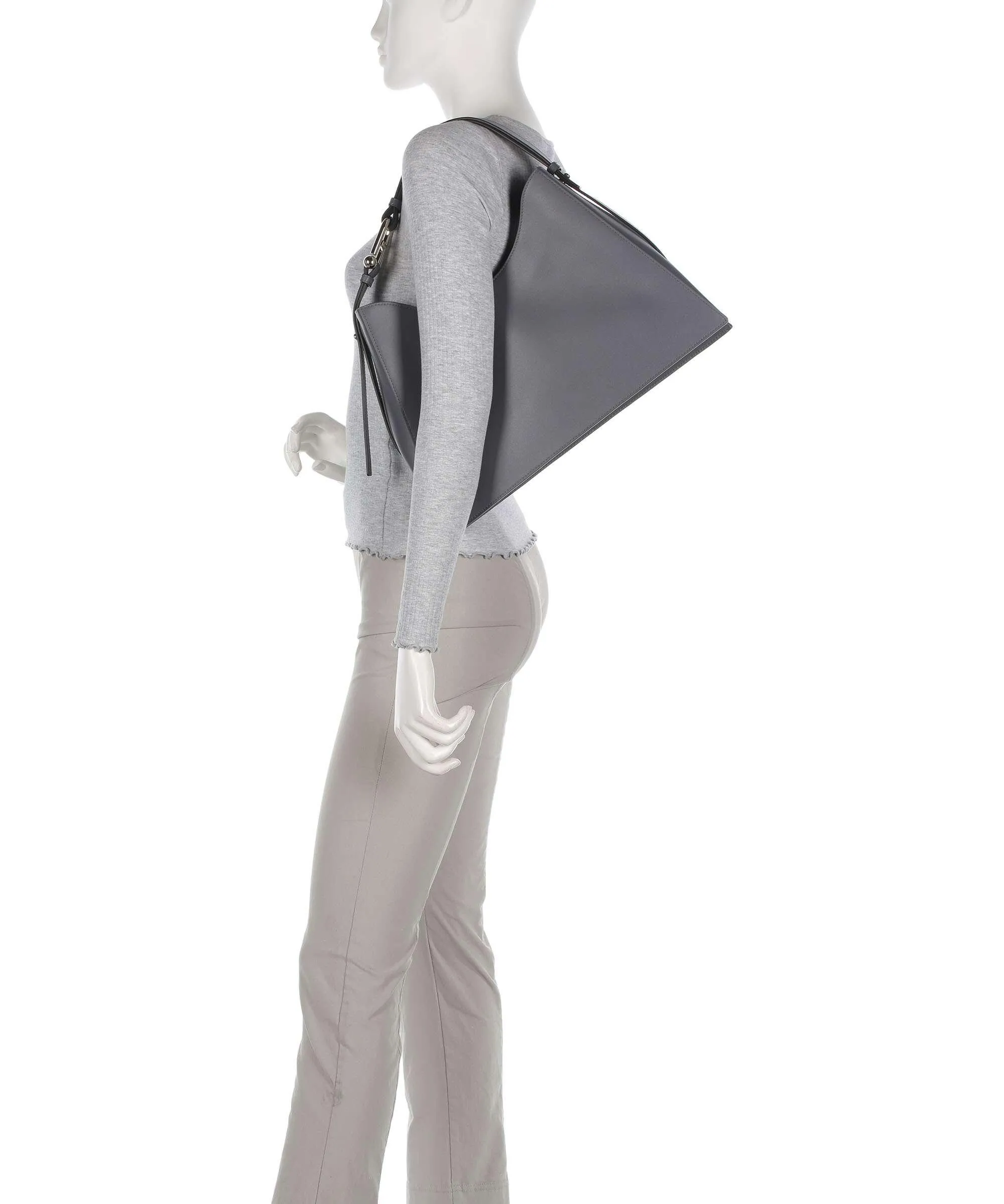  Furla Nuvola L Borsa hobo pelle a grana fine grigio scuro  