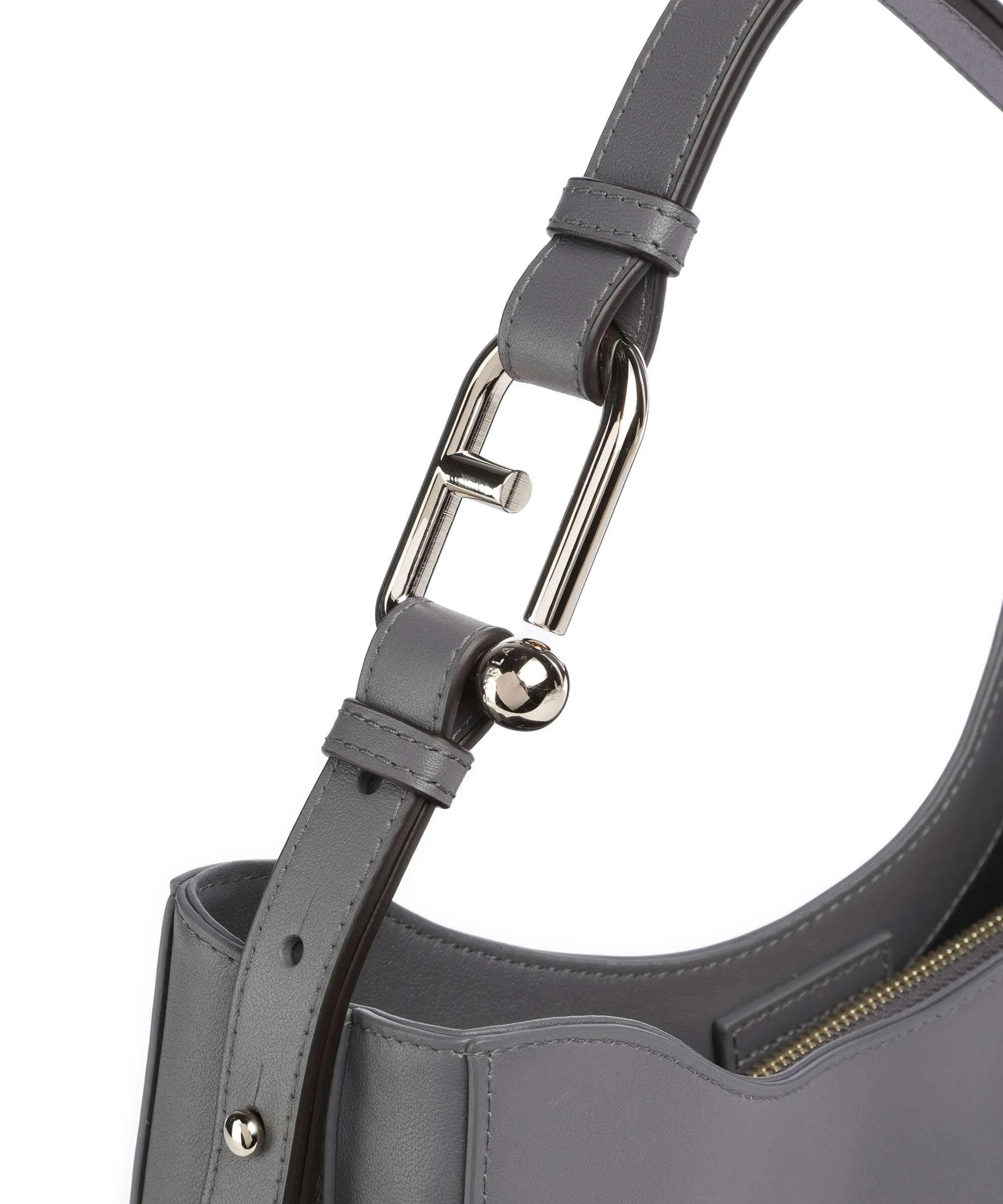  Furla Nuvola L Borsa hobo pelle a grana fine grigio scuro  