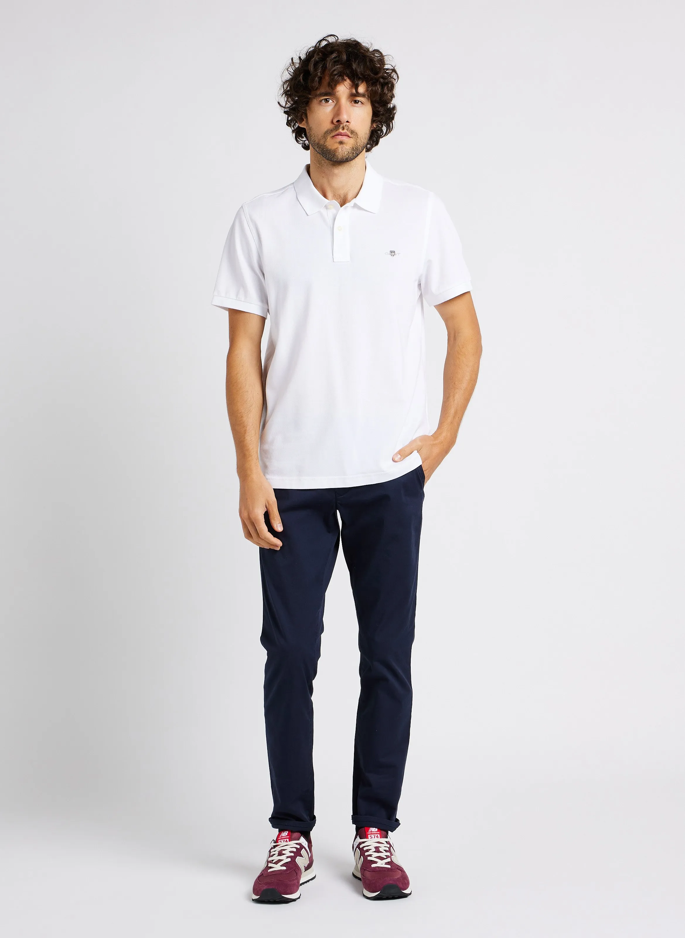  GANT   Polo con collo classico in cotone | Bianco
