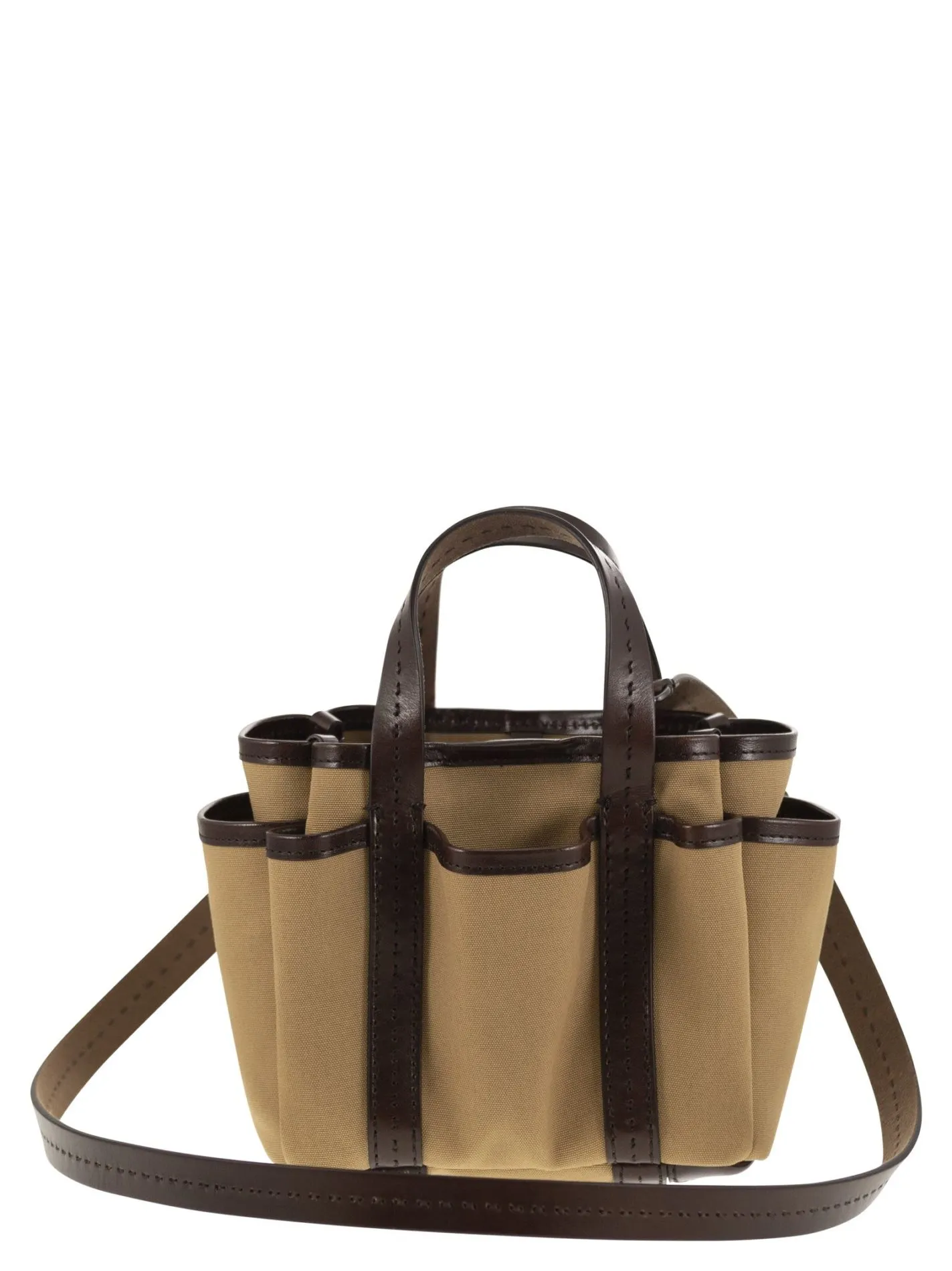 GARDENCA BASXS – Giardiniera Mini canvas and leather tote bag