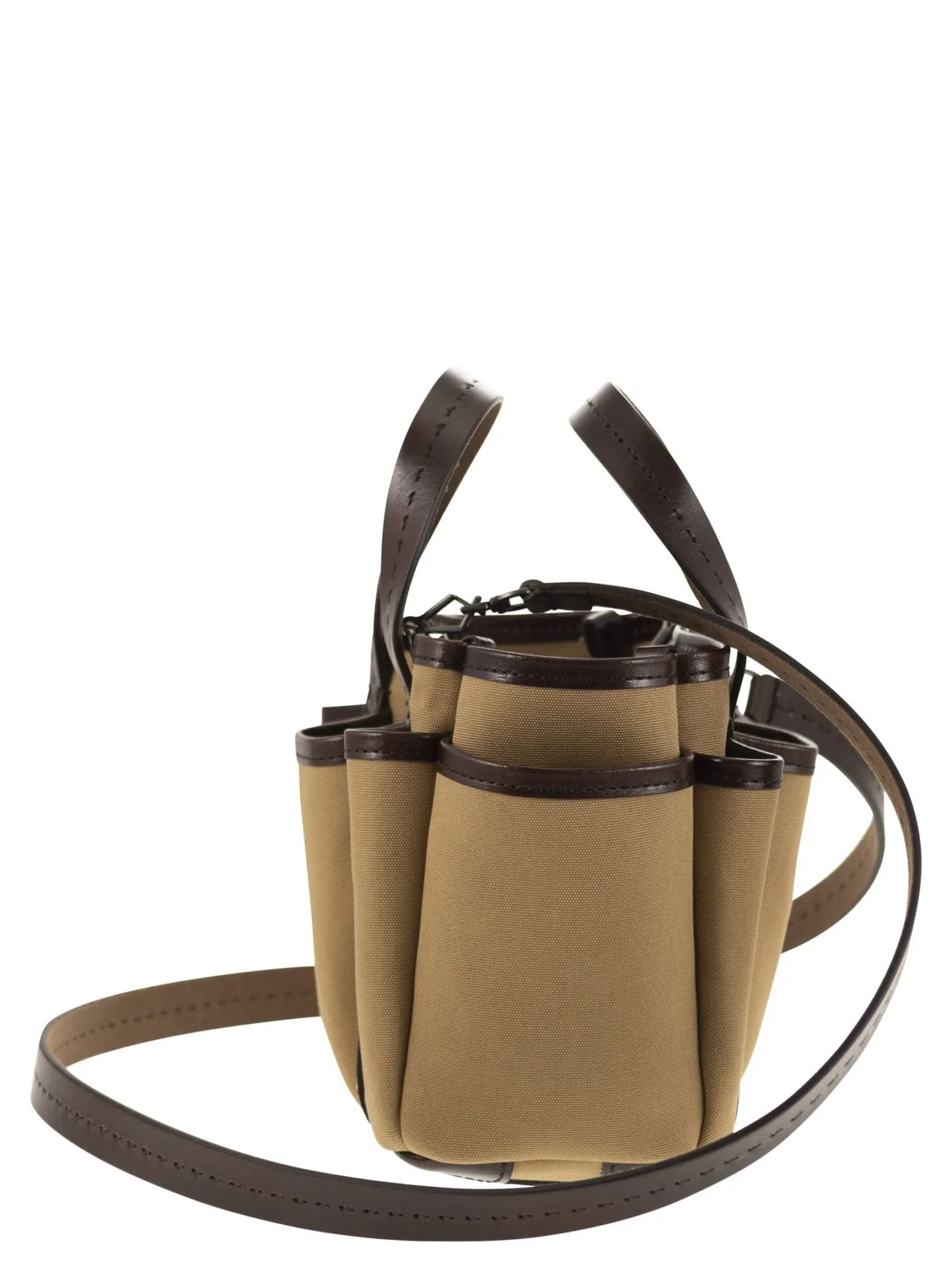 GARDENCA BASXS – Giardiniera Mini canvas and leather tote bag