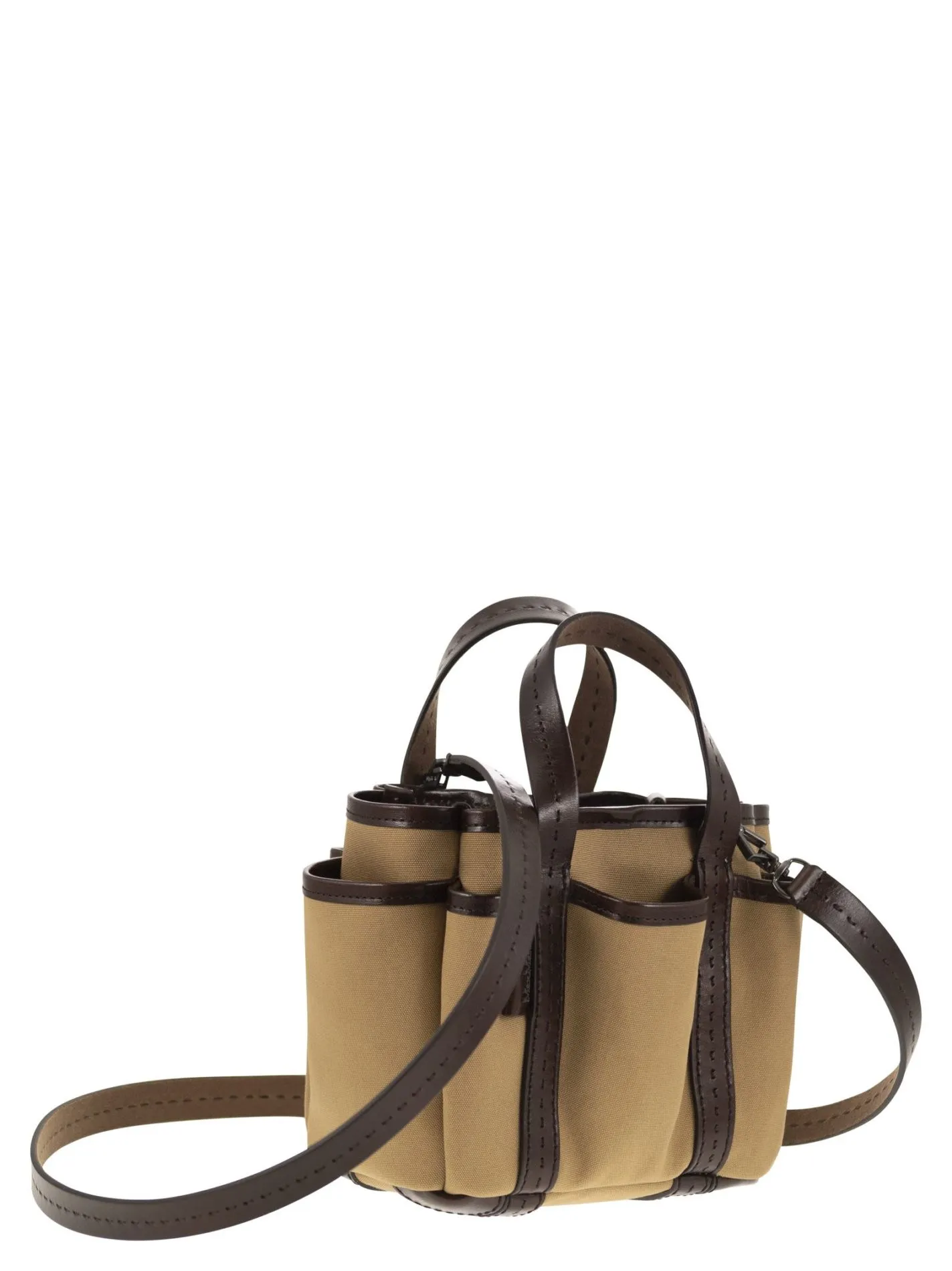GARDENCA BASXS – Giardiniera Mini canvas and leather tote bag