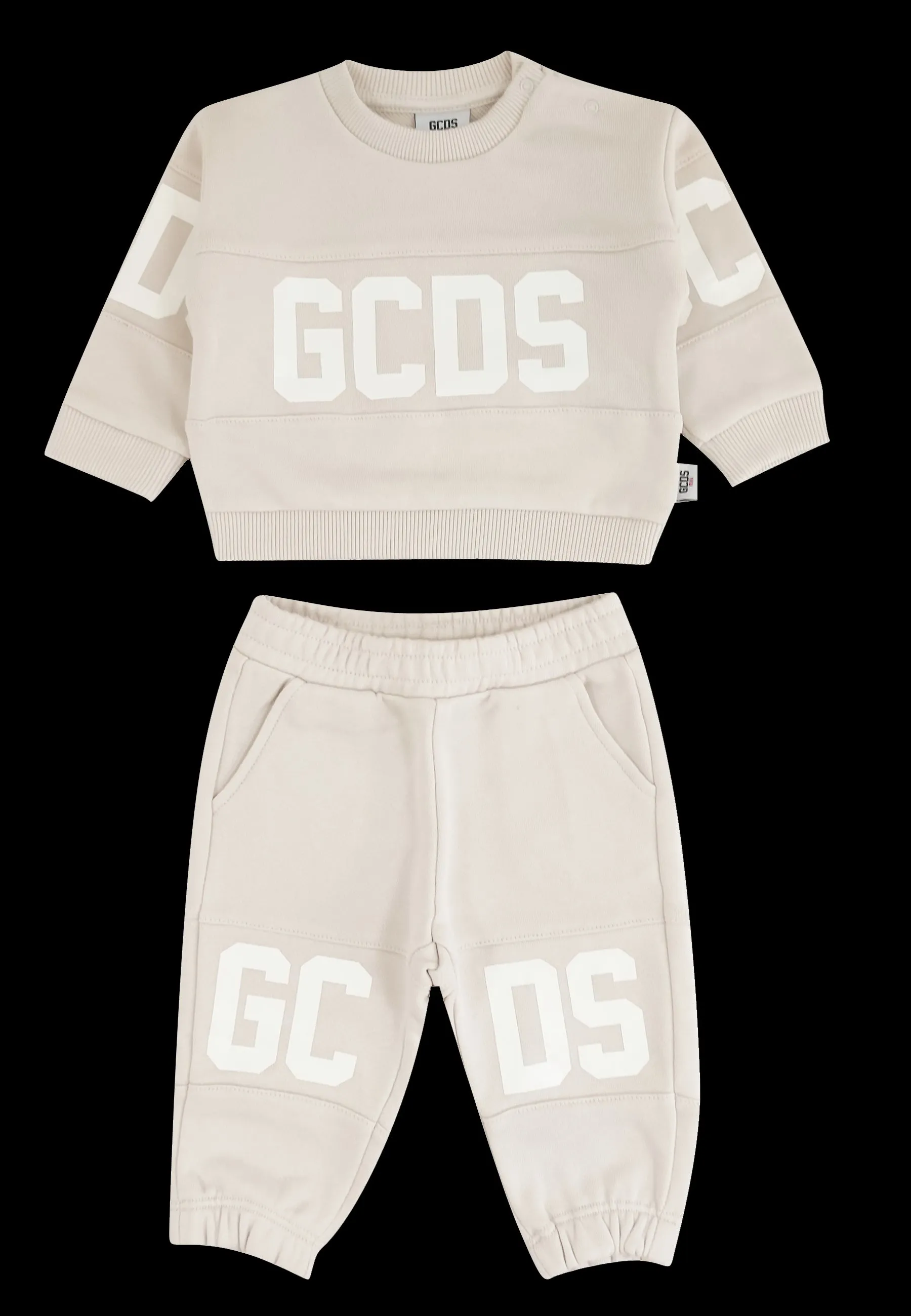 GCDS tuta beige neonato in cotone