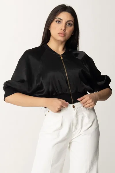 Giacca bomber cropped NERO LIMOUSINE