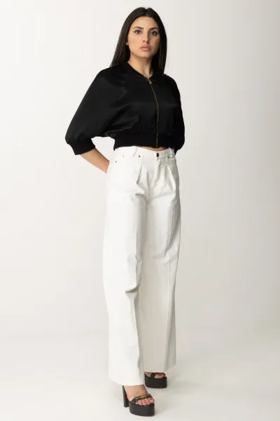 Giacca bomber cropped NERO LIMOUSINE