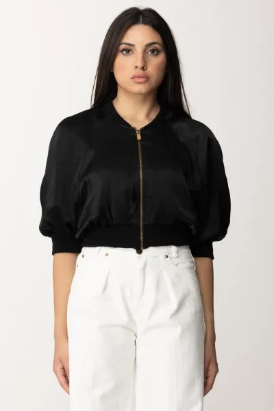 Giacca bomber cropped NERO LIMOUSINE