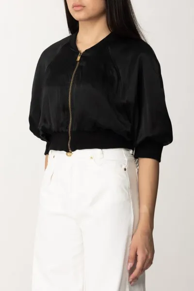 Giacca bomber cropped NERO LIMOUSINE