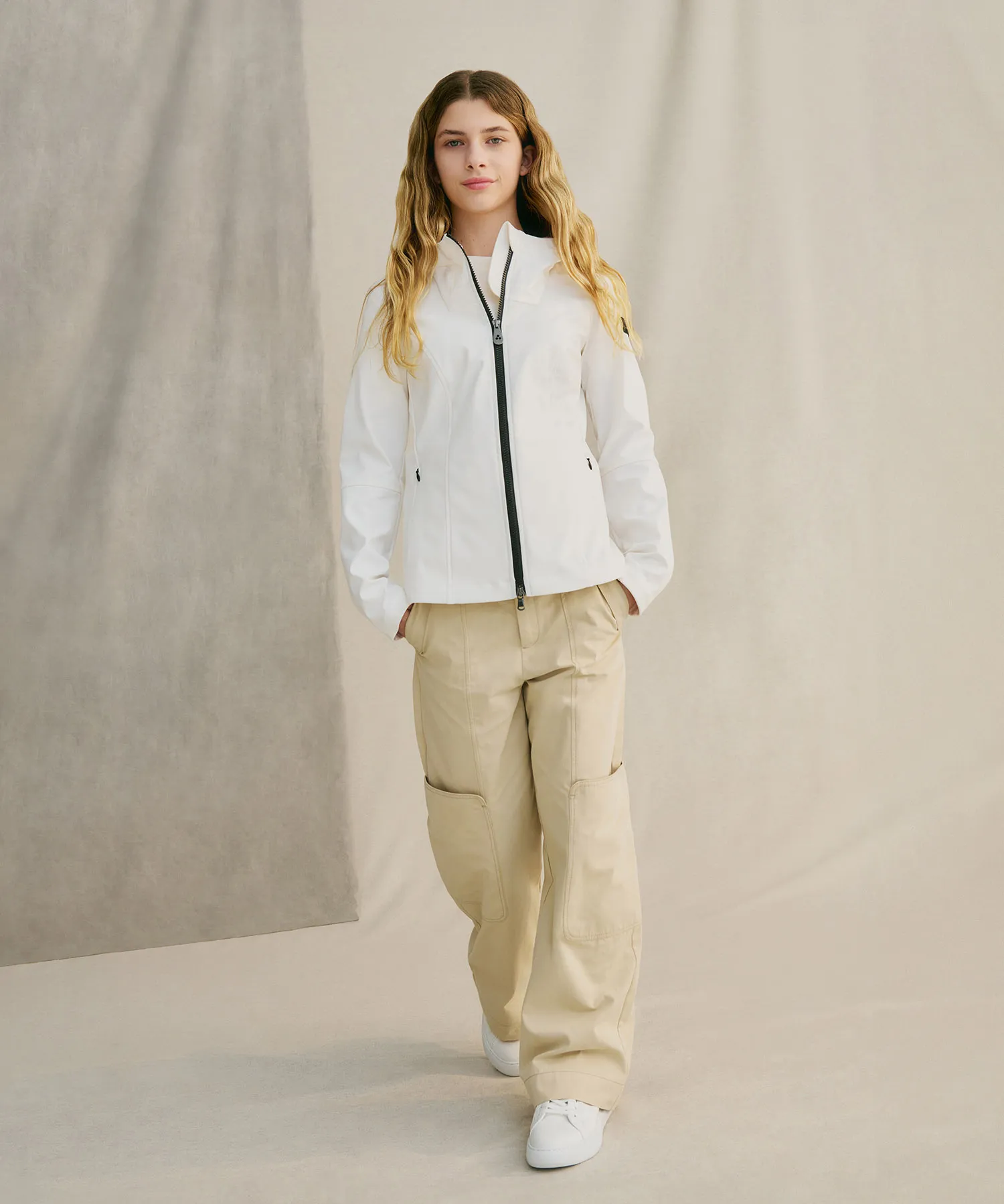 Giacca in nylon e morbido jersey