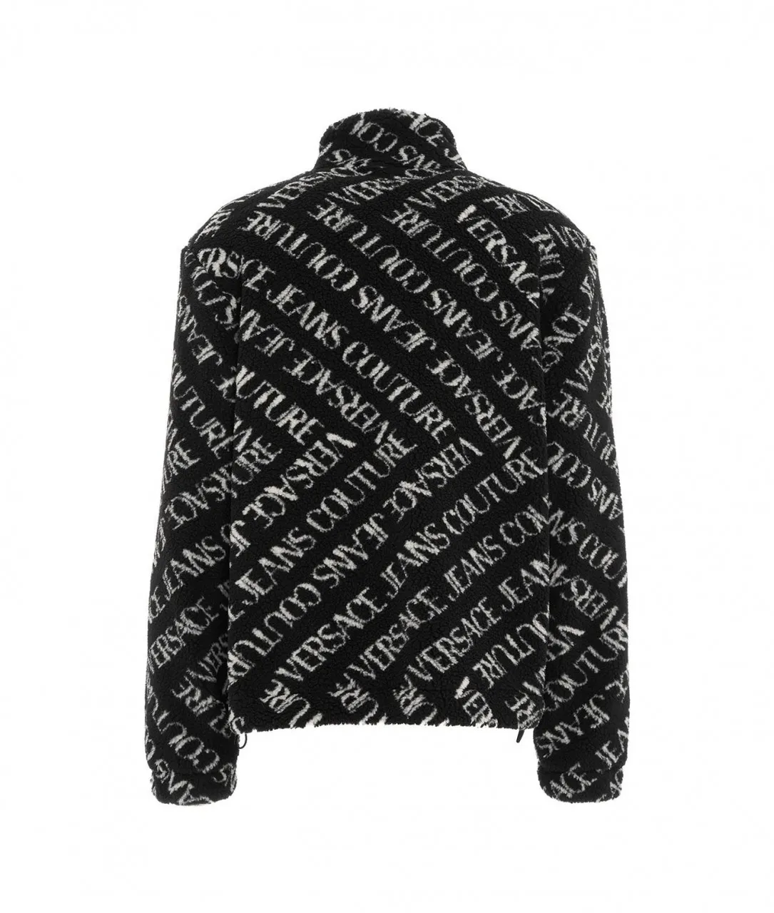 Giacca in pile con logo nero nero