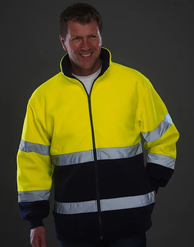 Giacca in pile fluo bicolore
