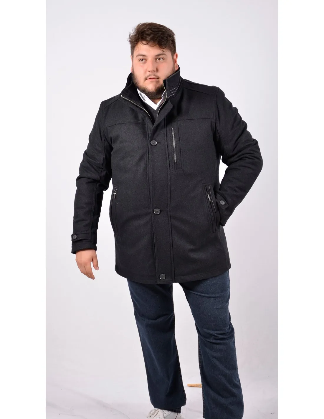 Giaccone Parka in lana blu CBN 6182 A / I