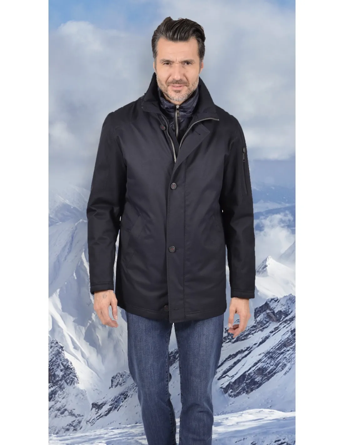 Giubbotto Parka uomo blu CBN 5115