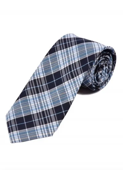 Glencheck Design Uomo Cravatta stretta Blu scuro Blu cielo