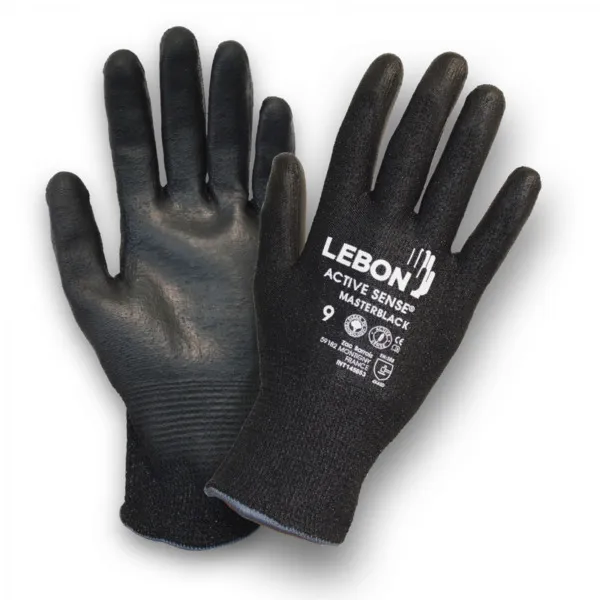 Guanti antitaglio Lebon Protection MASTERBLACK, Tg. 9, in Elastane, HPPE, Poliammide, col. Nero