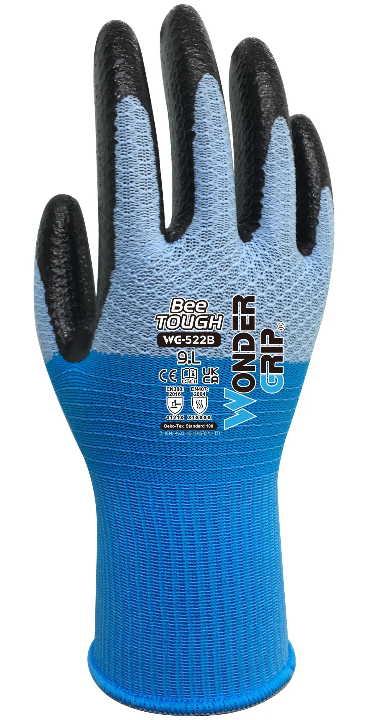 Guanti Wonder Grip WG-522B BEE-TOUGH, Tg. 10, XL, in Poliestere, col. Nero, Blu