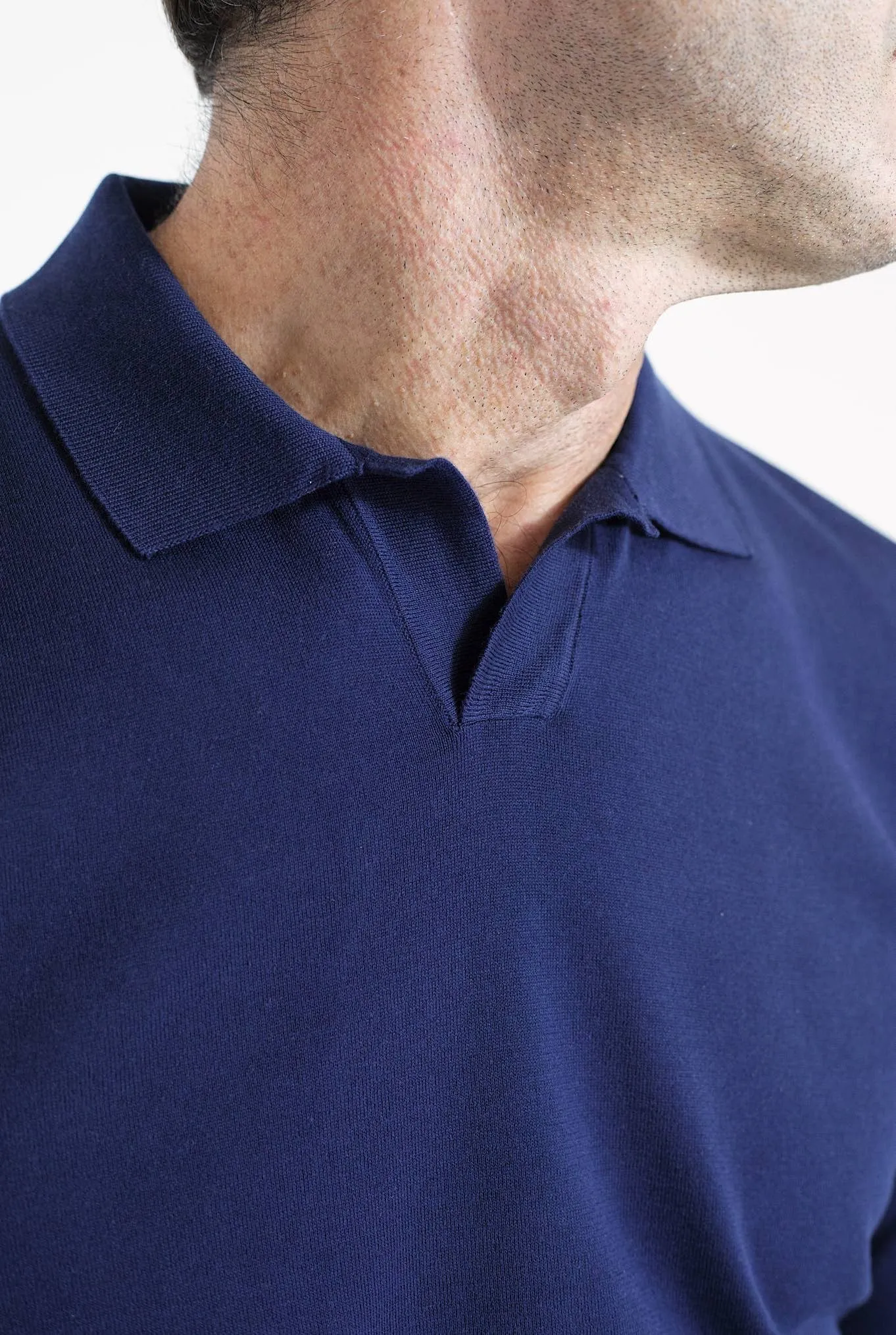 GUARINO Polo ML Cotone Sea Island Blu Navy