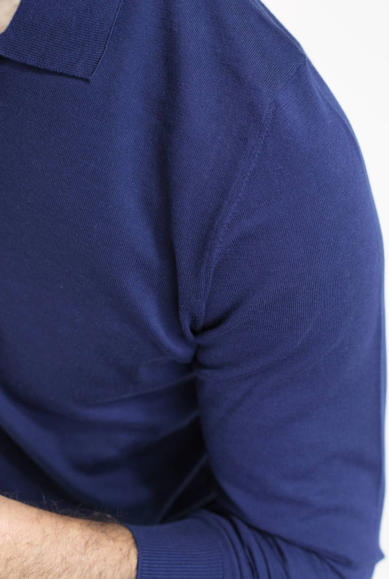 GUARINO Polo ML Cotone Sea Island Blu Navy