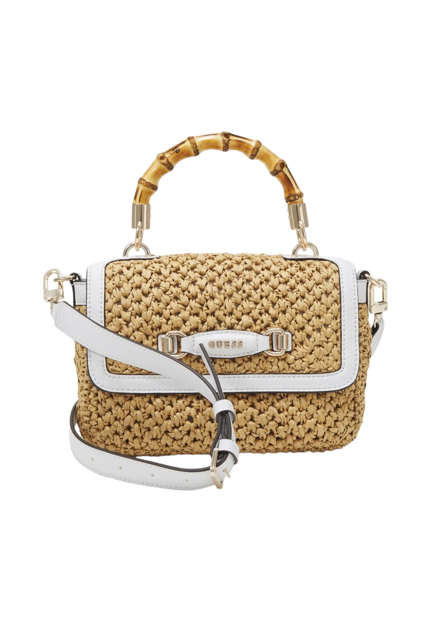 GUESS Siria Borsa Top Handle Donna Natural White WG923220
