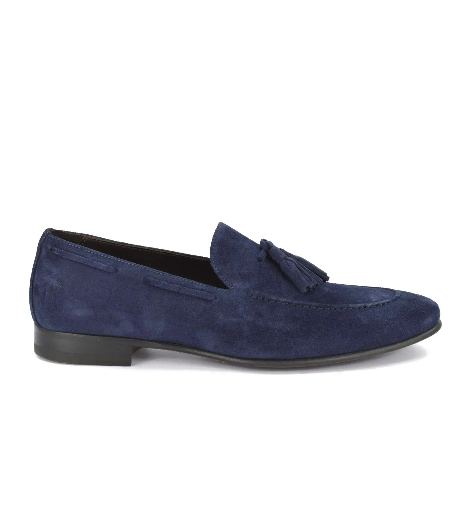 J.J. ITALIAN LUXURY ARTCRAFT uomo scarpa mocassino blu GH2 SUEDE