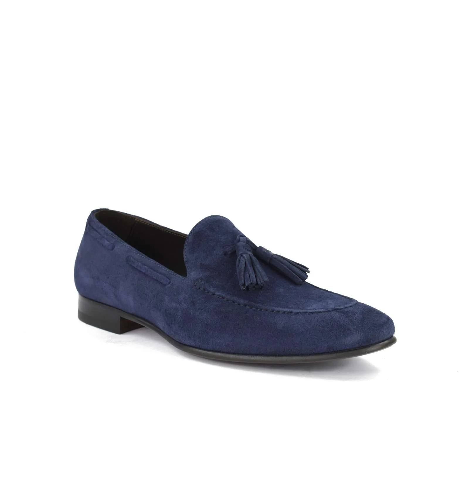 J.J. ITALIAN LUXURY ARTCRAFT uomo scarpa mocassino blu GH2 SUEDE