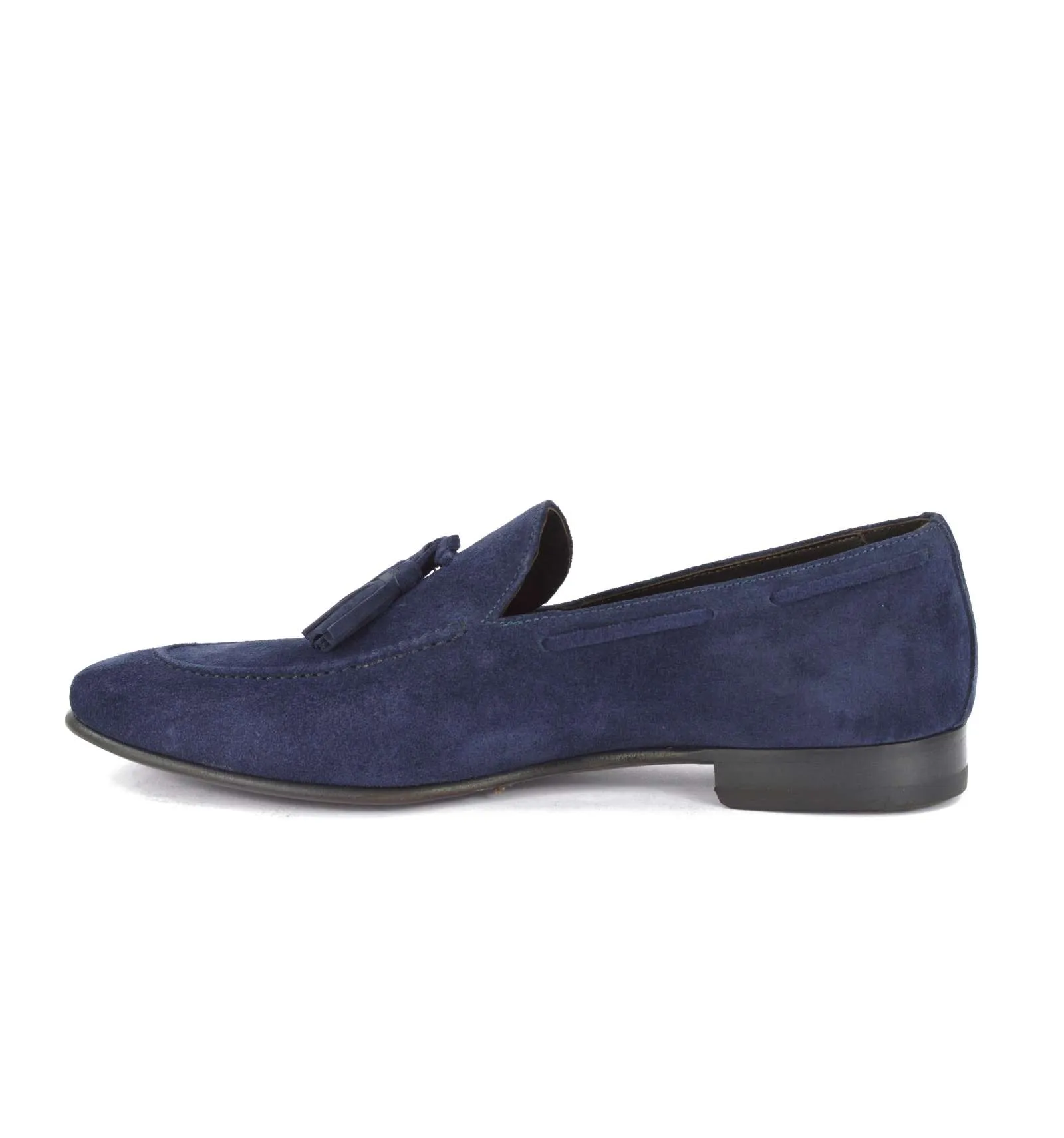 J.J. ITALIAN LUXURY ARTCRAFT uomo scarpa mocassino blu GH2 SUEDE
