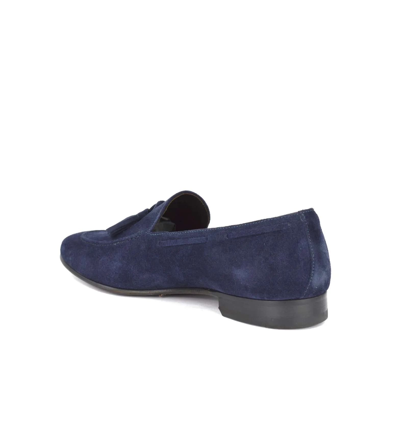 J.J. ITALIAN LUXURY ARTCRAFT uomo scarpa mocassino blu GH2 SUEDE