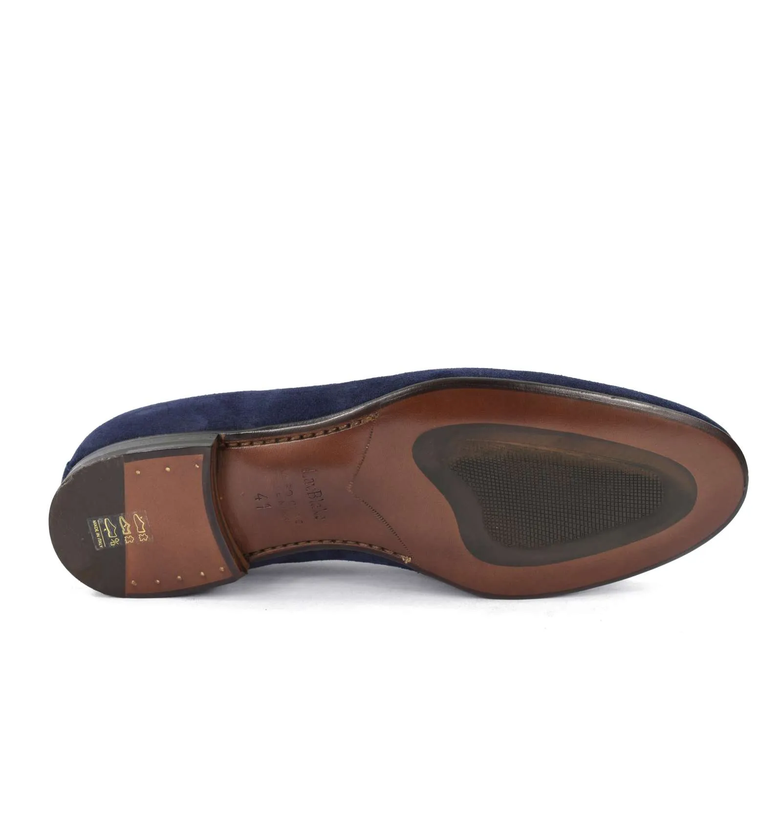 J.J. ITALIAN LUXURY ARTCRAFT uomo scarpa mocassino blu GH2 SUEDE