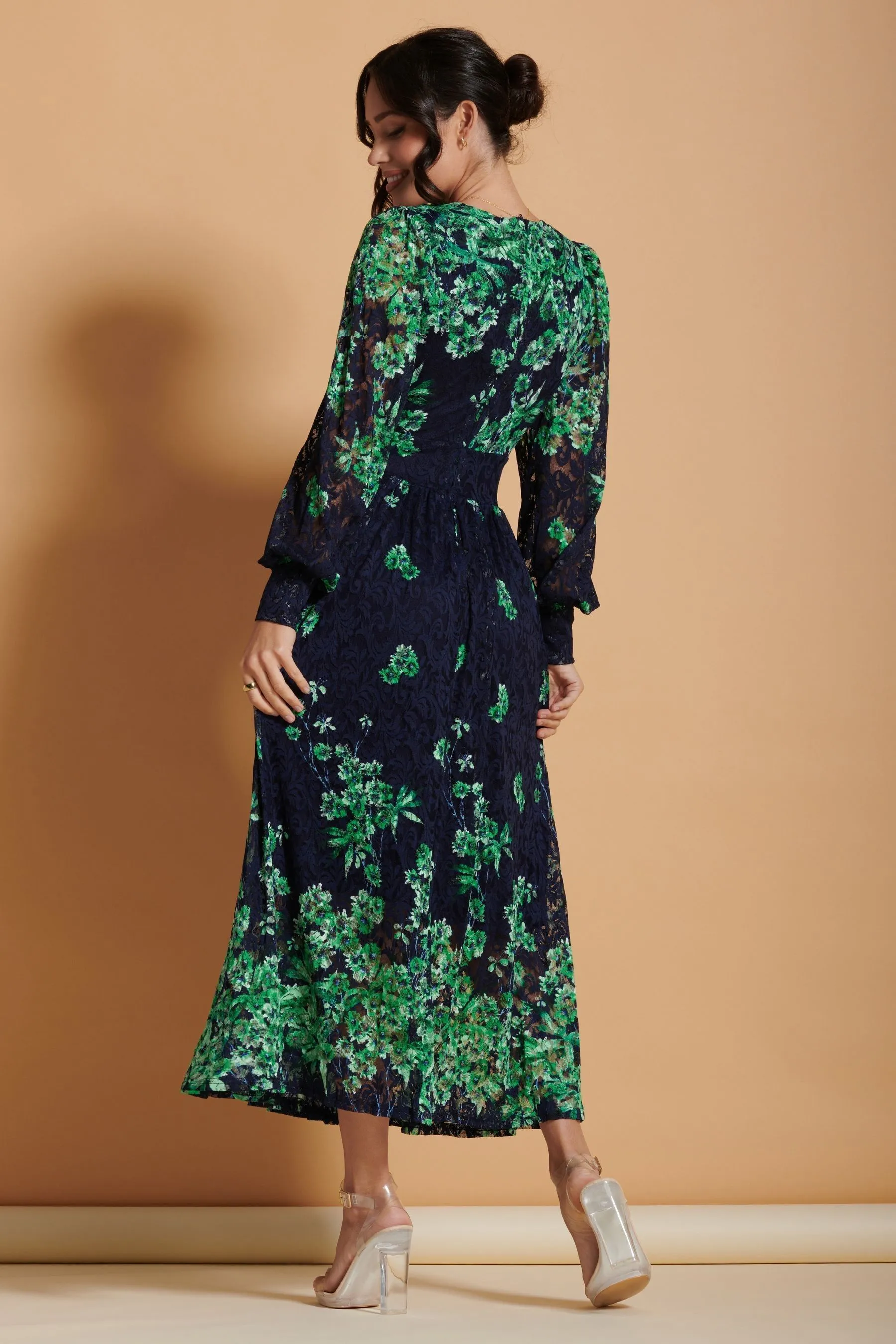 Jolie Moi Amica - Abito maxi con Stampa Pizzo simmetrico