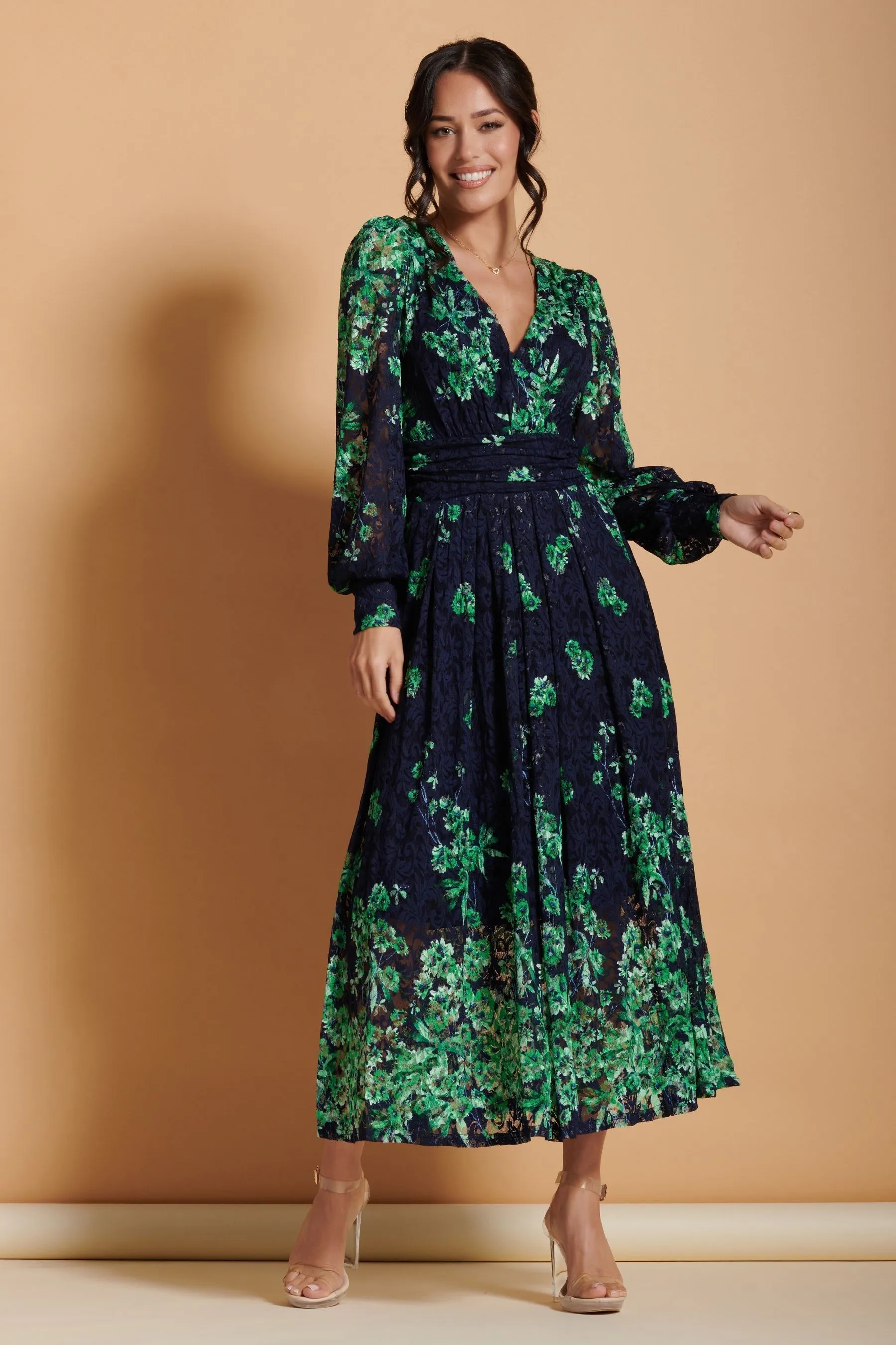 Jolie Moi Amica - Abito maxi con Stampa Pizzo simmetrico
