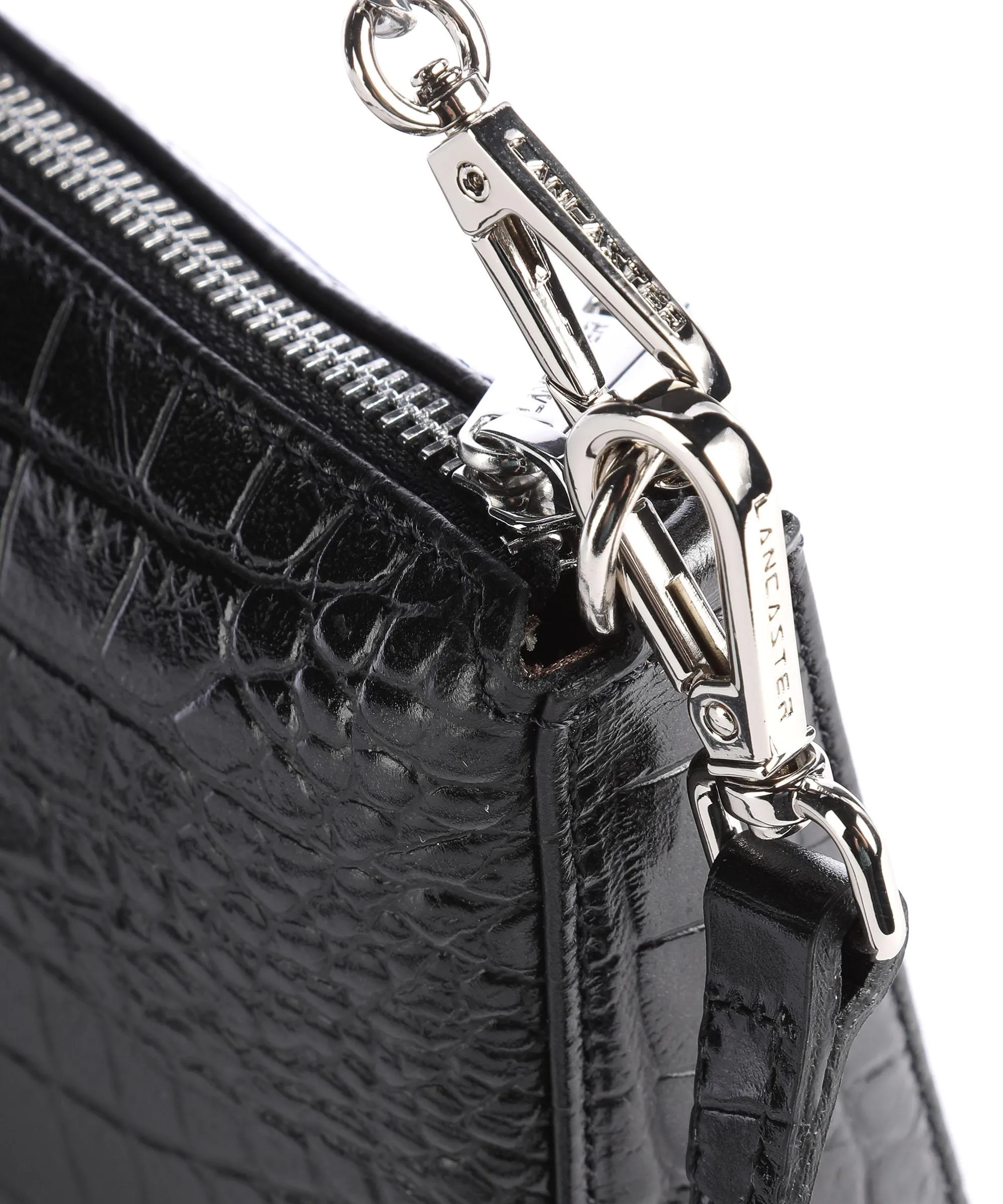  Lancaster Exotic Croco Borsa a spalla pelle bovina nero  