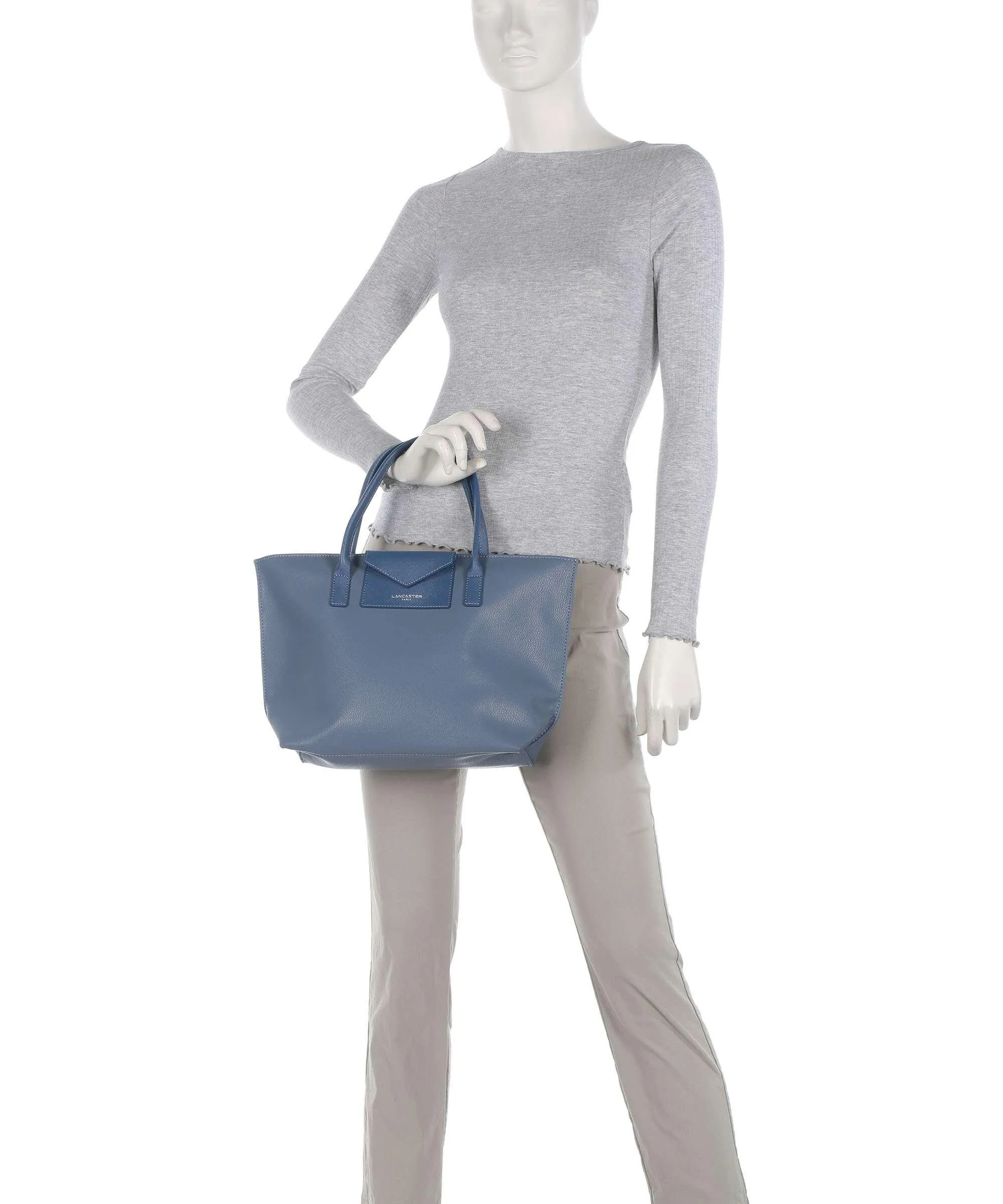  Lancaster Maya Borsa a mano pelle sintetica blu-grigio  