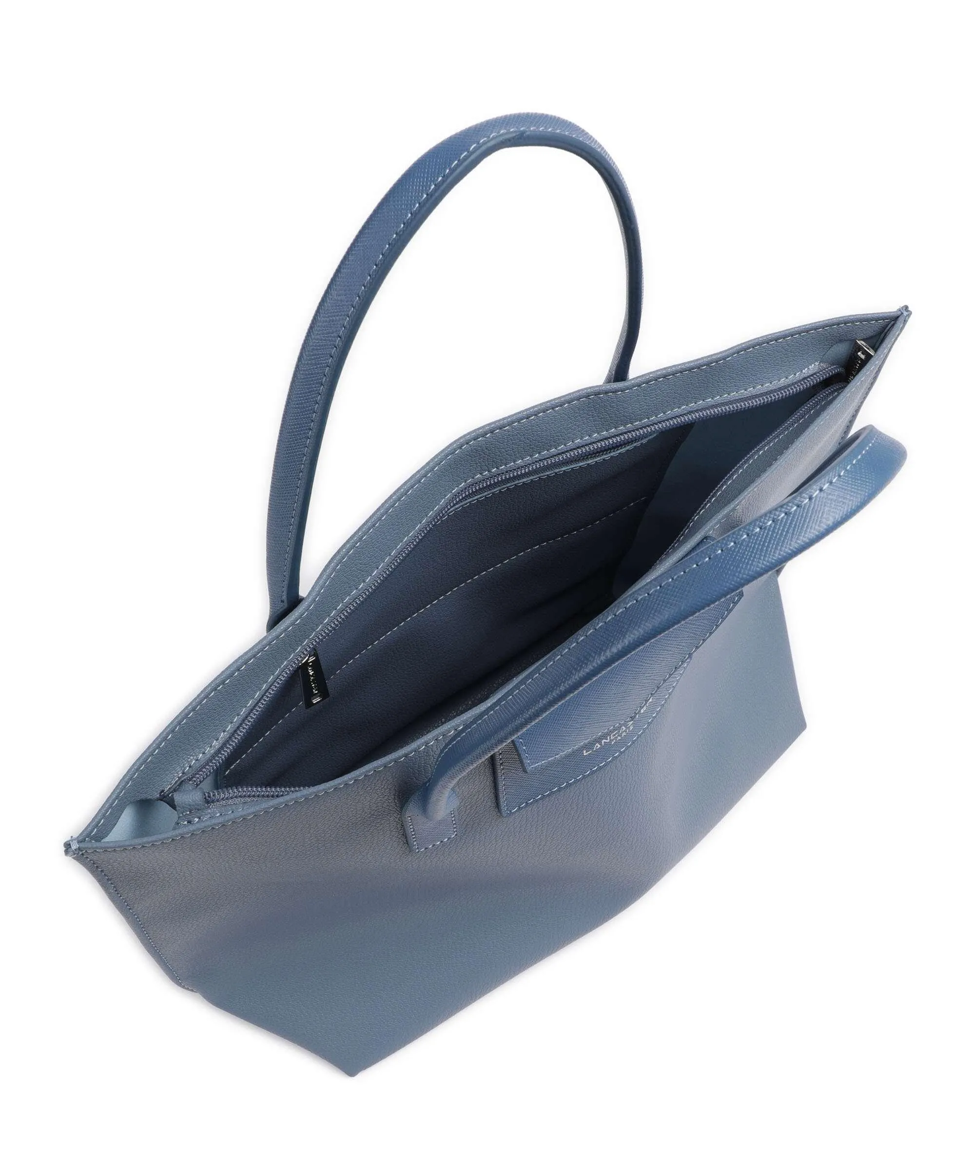  Lancaster Maya Borsa a mano pelle sintetica blu-grigio  