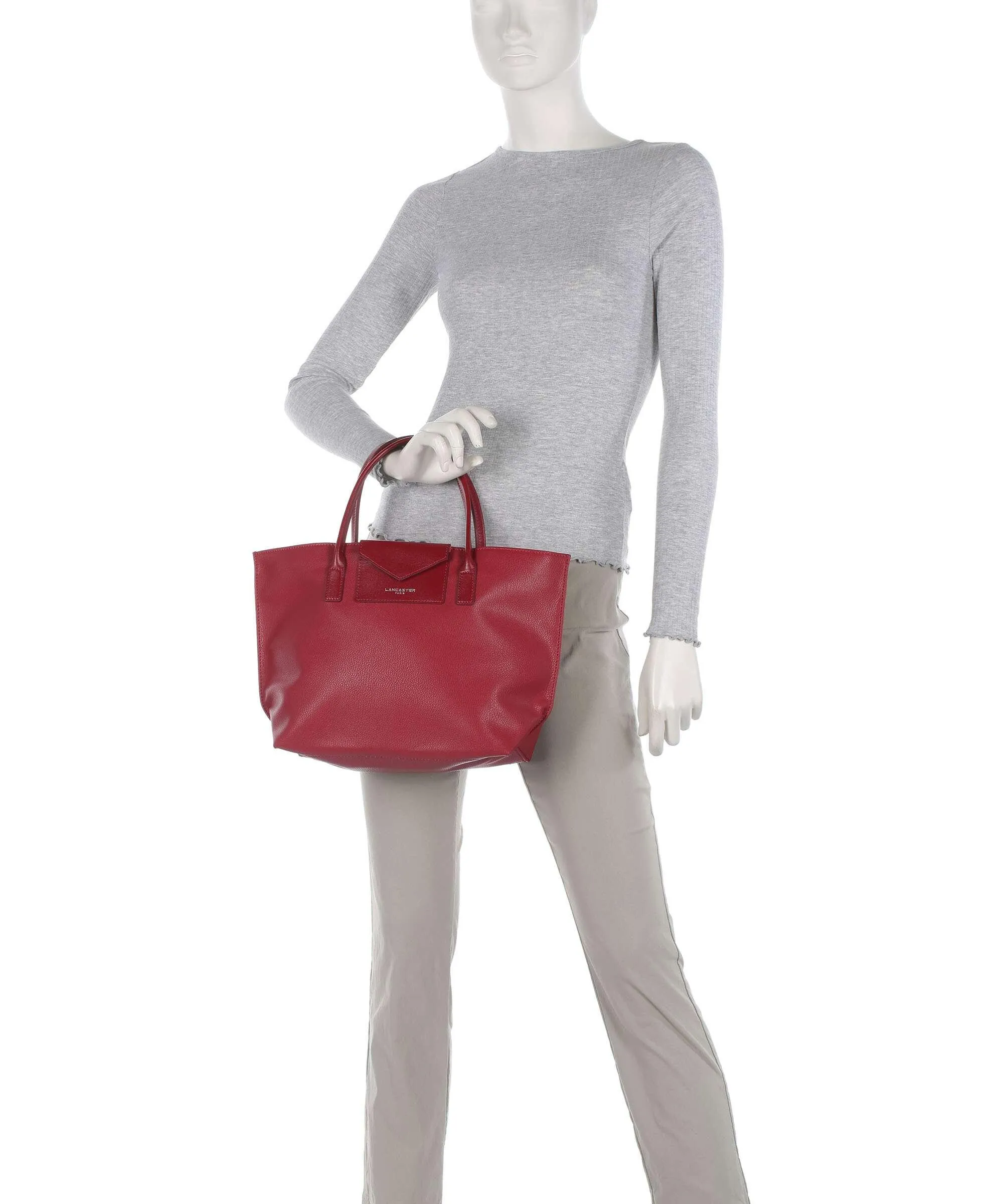  Lancaster Maya Borsa a mano pelle sintetica rosso  